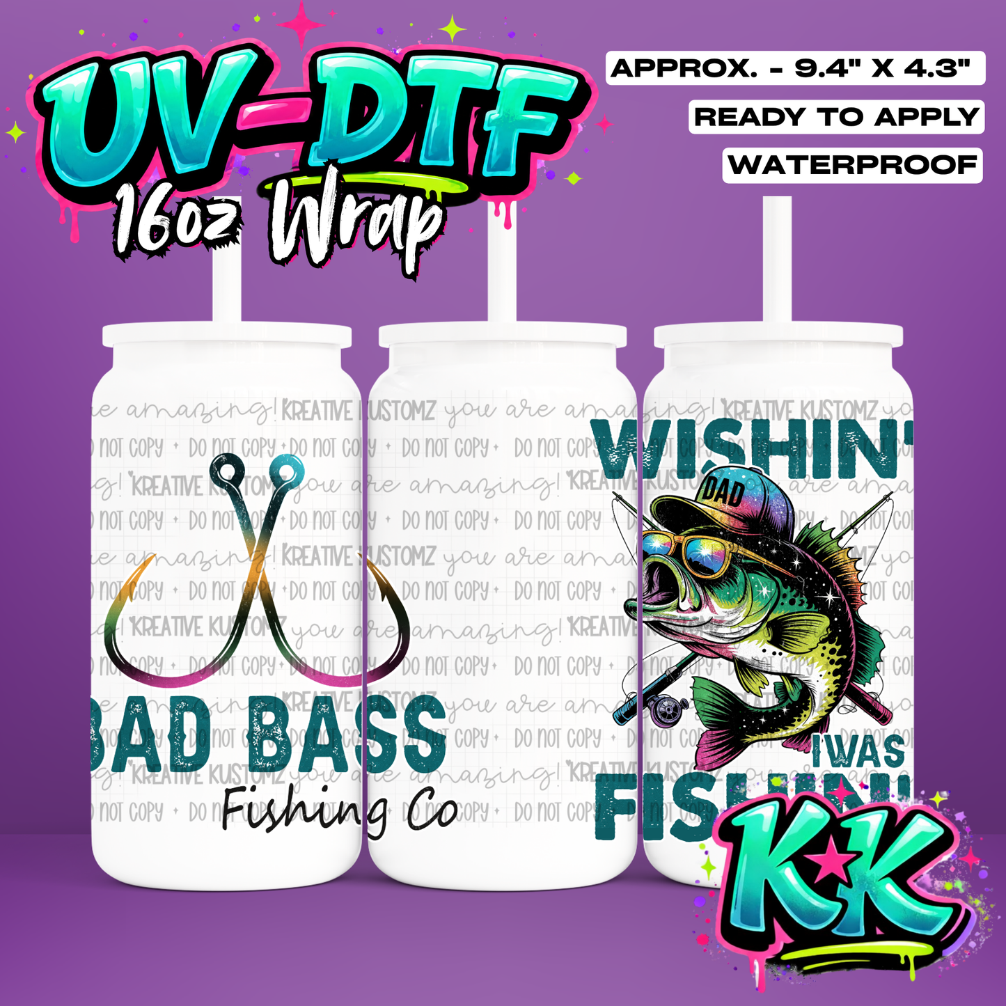 779 | UV DTF Cup Wrap for 16oz Libbey Glass