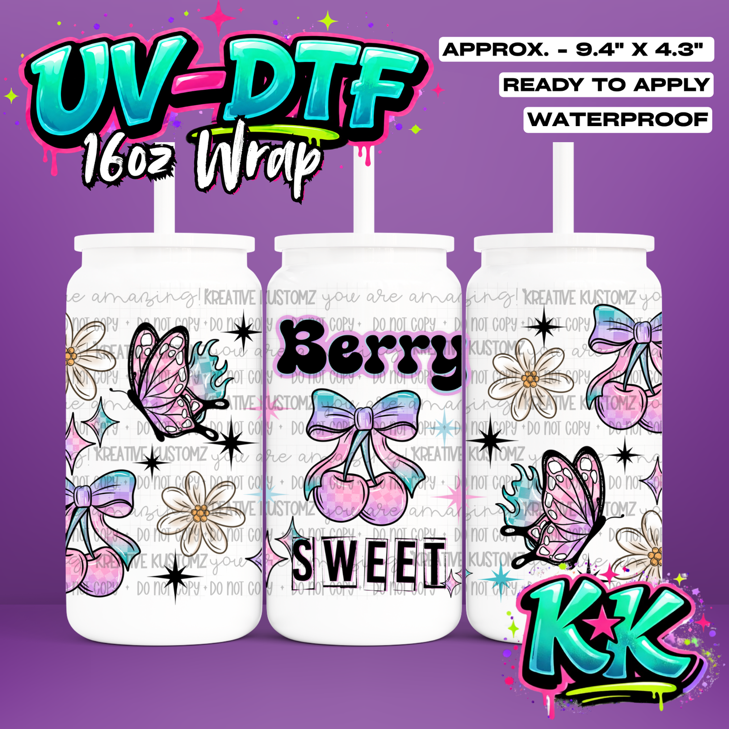 855 | UV DTF Cup Wrap for 16oz Libbey Glass