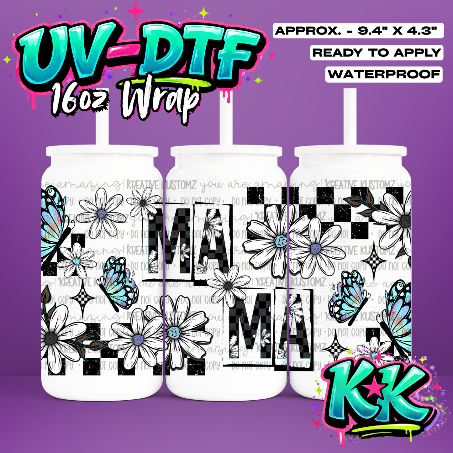 856 | UV DTF Cup Wrap for 16oz Libbey Glass