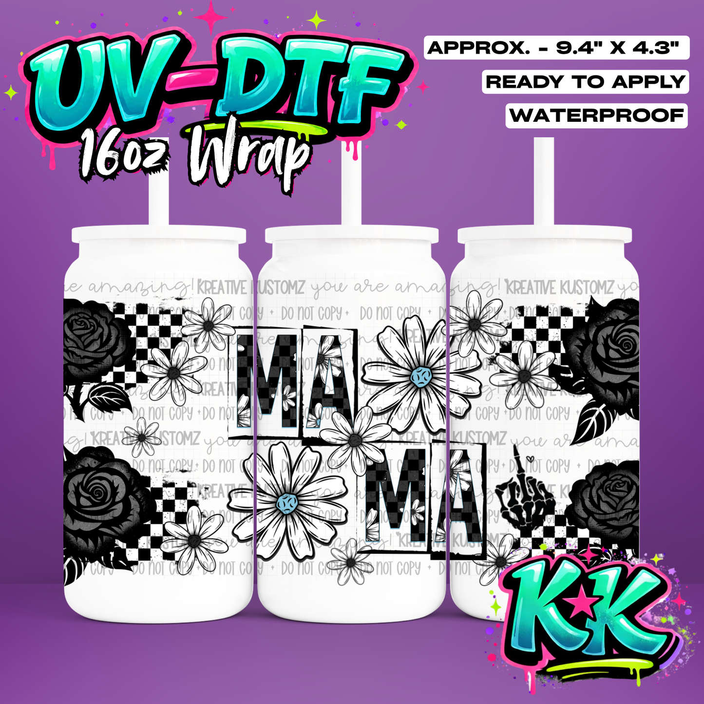 857 | UV DTF Cup Wrap for 16oz Libbey Glass