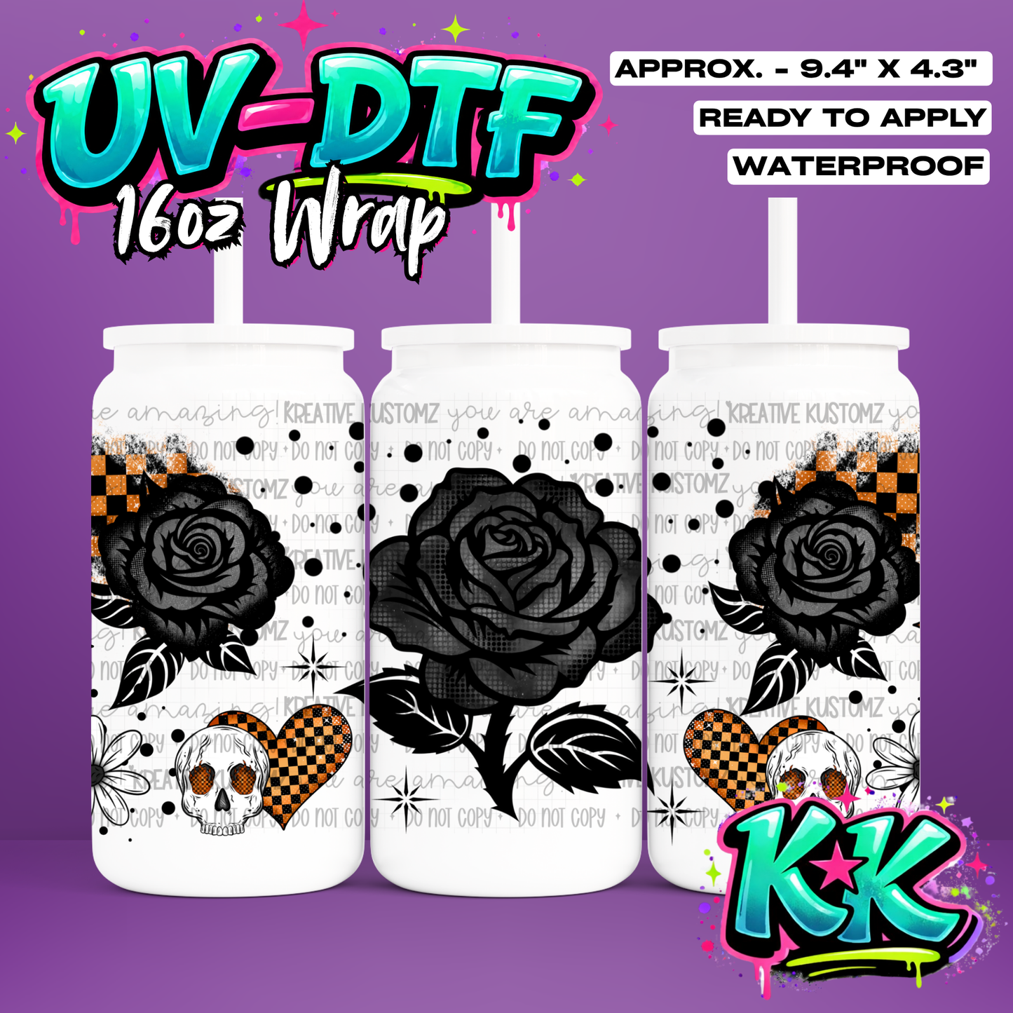 859 | UV DTF Cup Wrap for 16oz Libbey Glass