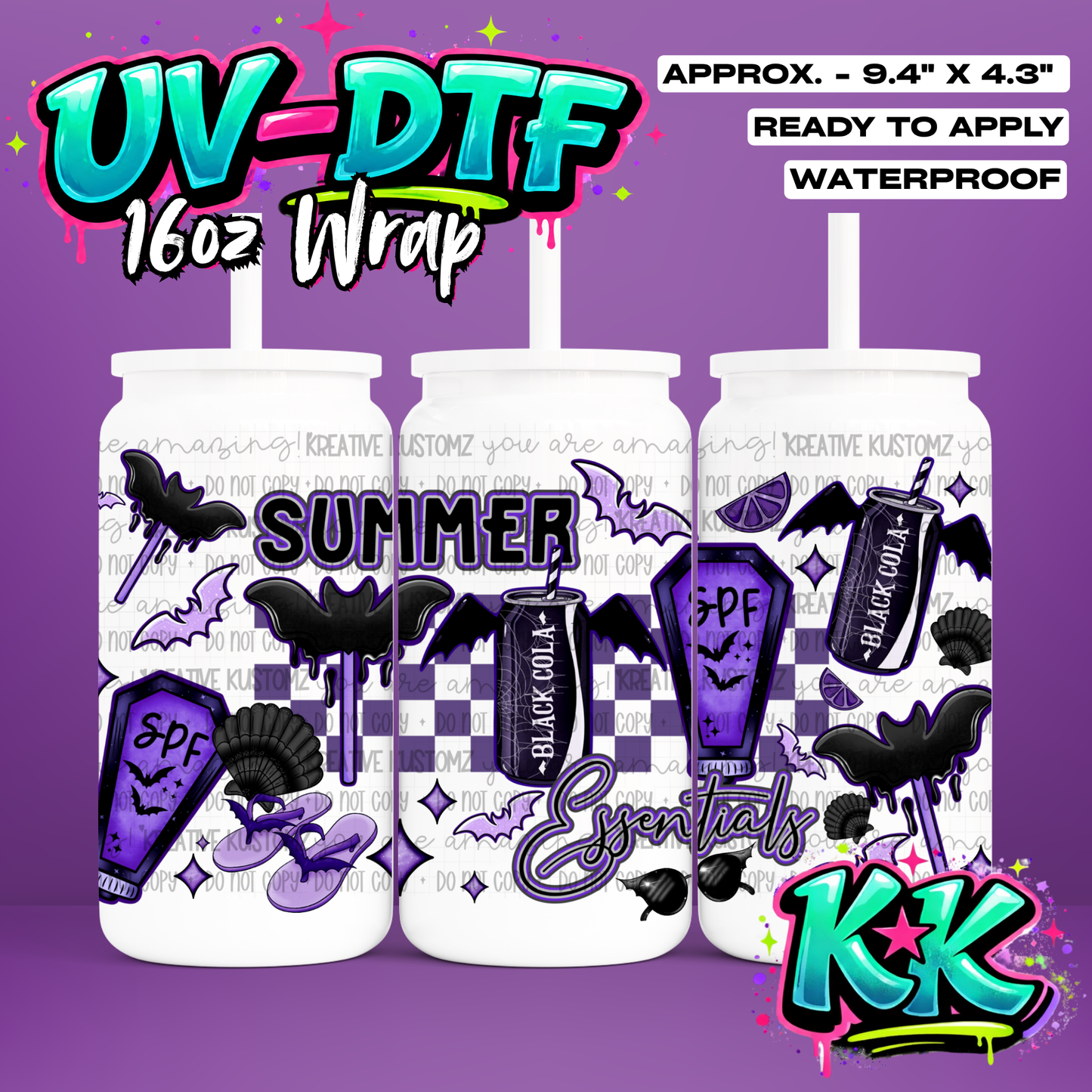 862 | UV DTF Cup Wrap for 16oz Libbey Glass