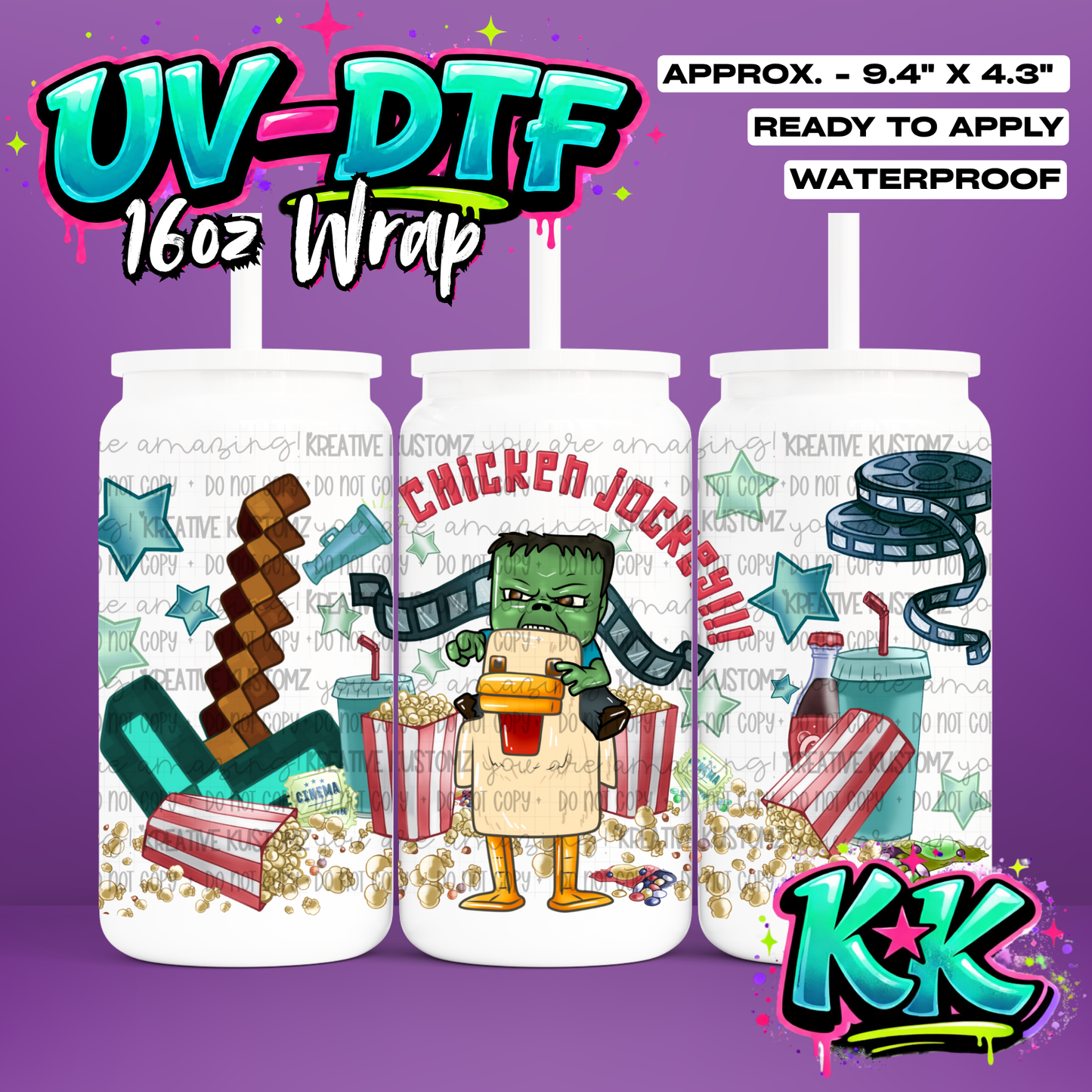 868 | UV DTF Cup Wrap for 16oz Libbey Glass