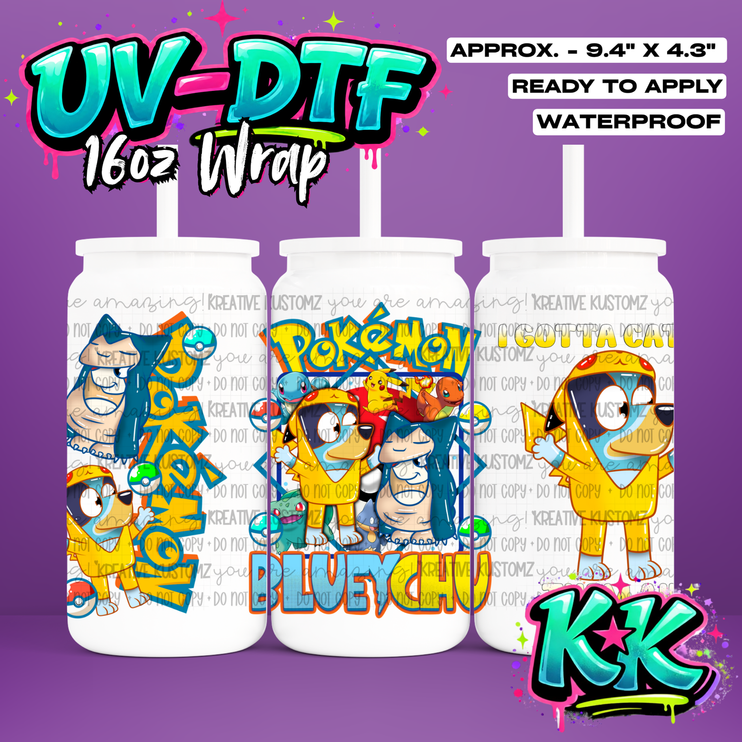 871 | UV DTF Cup Wrap for 16oz Libbey Glass