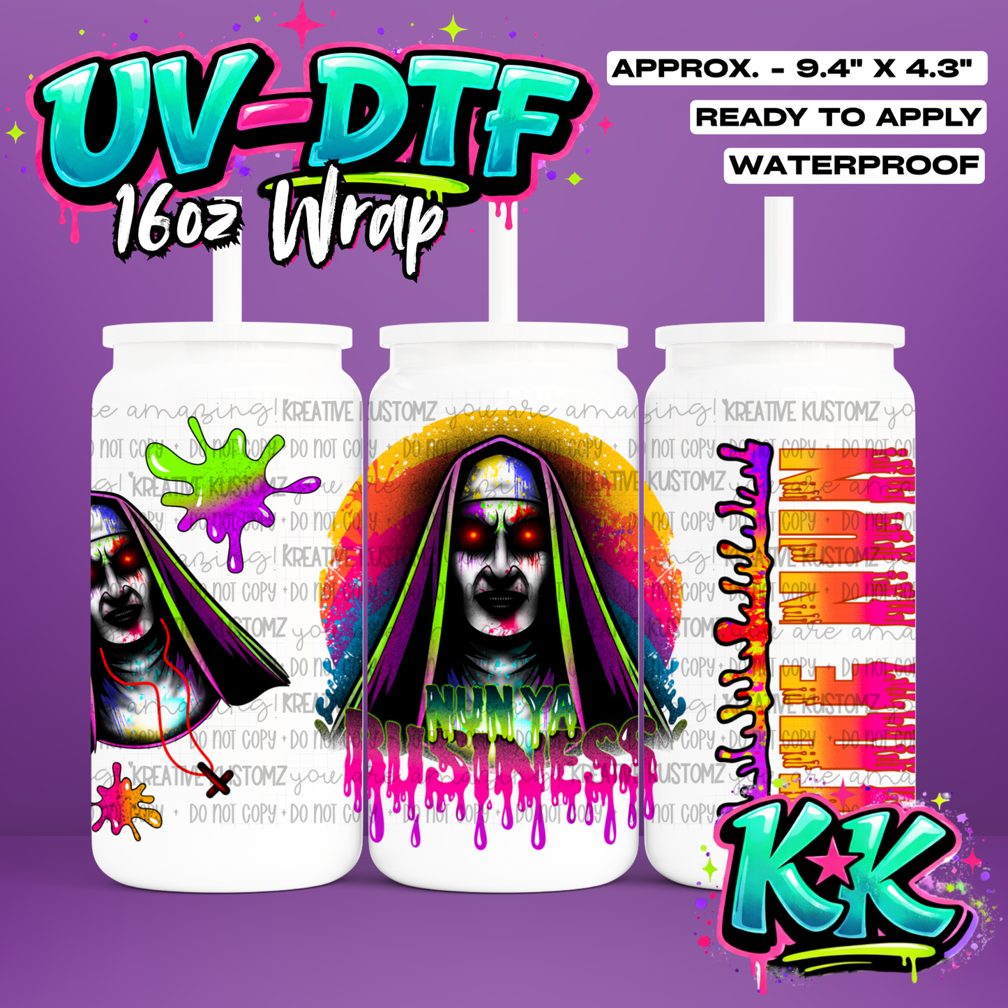 907 | UV DTF Cup Wrap for 16oz Libbey Glass