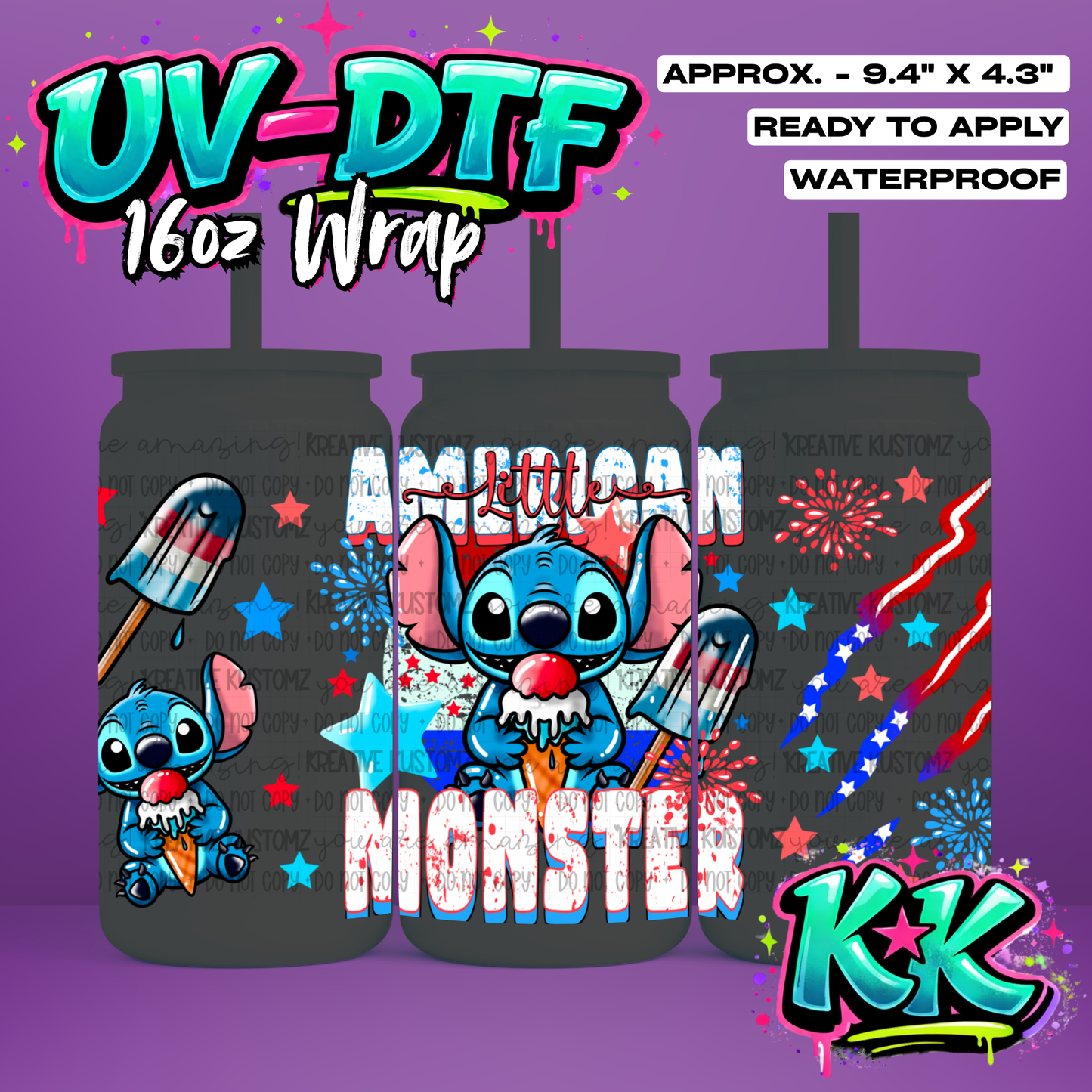 927 | UV DTF Cup Wrap for 16oz Libbey Glass