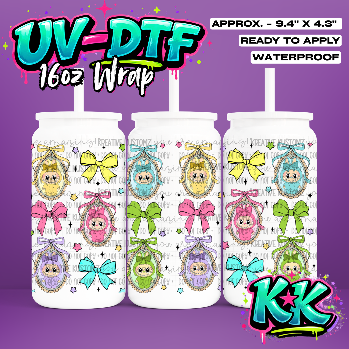 933 | UV DTF Cup Wrap for 16oz Libbey Glass