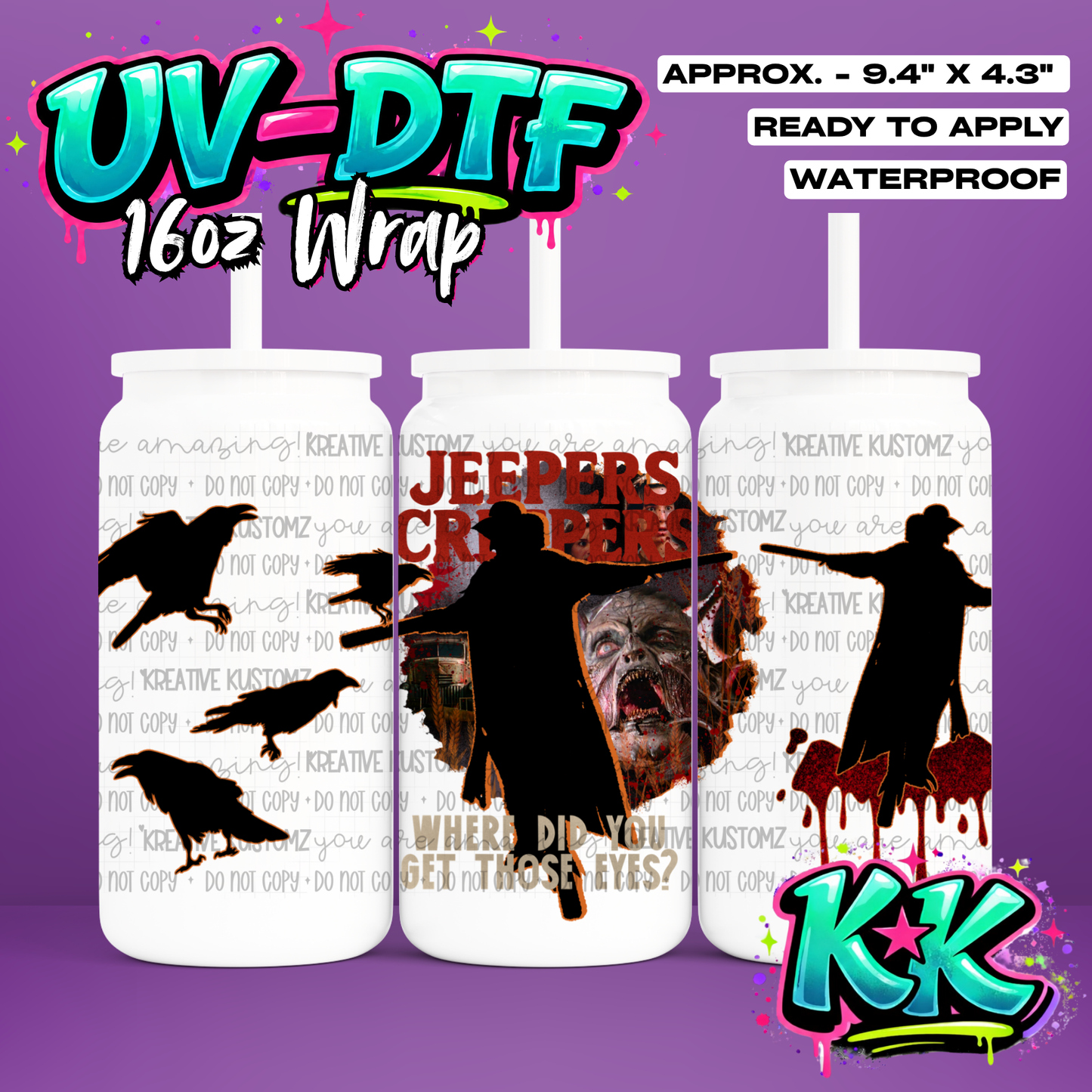 951 | UV DTF Cup Wrap for 16oz Libbey Glass