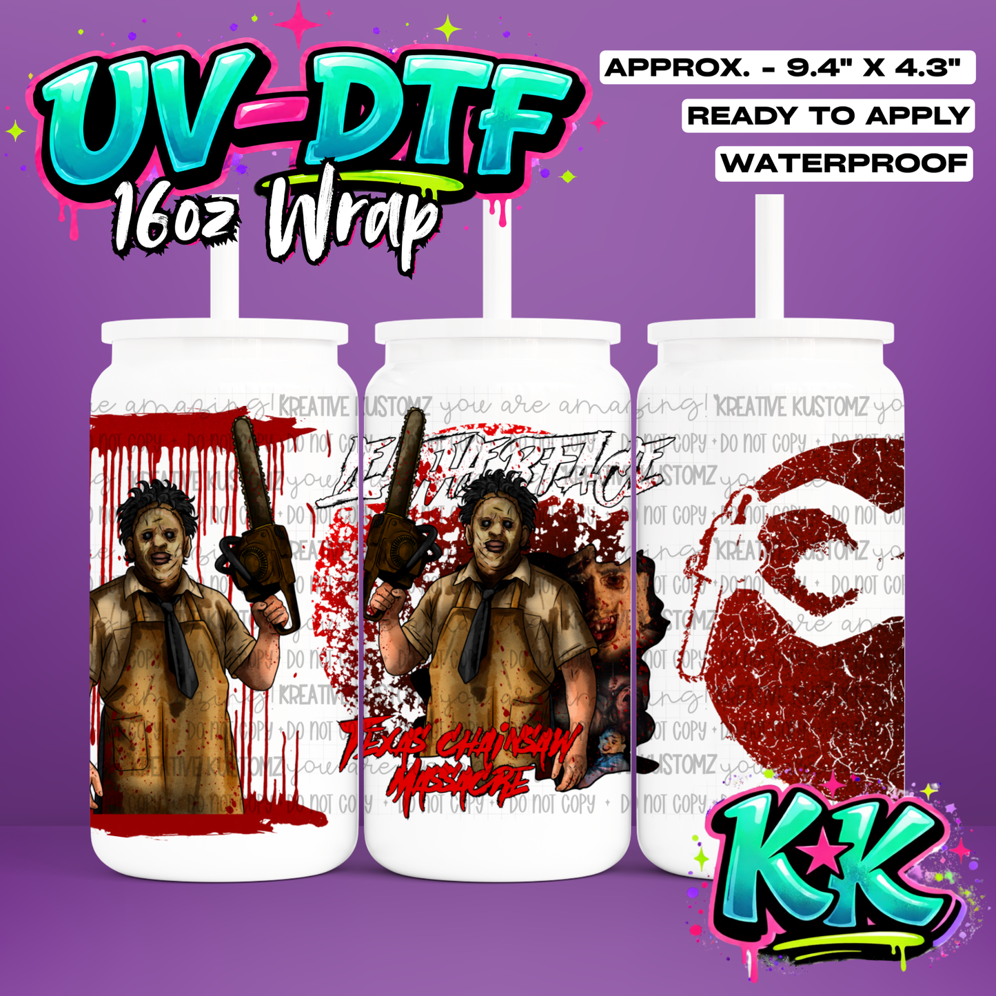 952 | UV DTF Cup Wrap for 16oz Libbey Glass