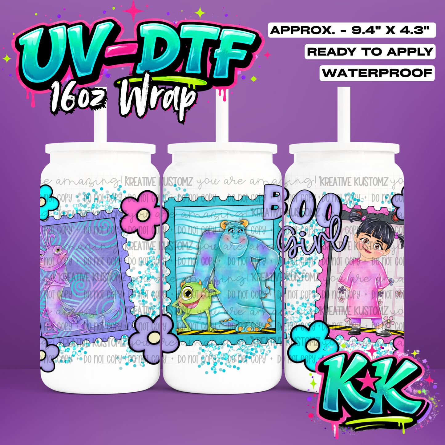 959 | UV DTF Cup Wrap for 16oz Libbey Glass