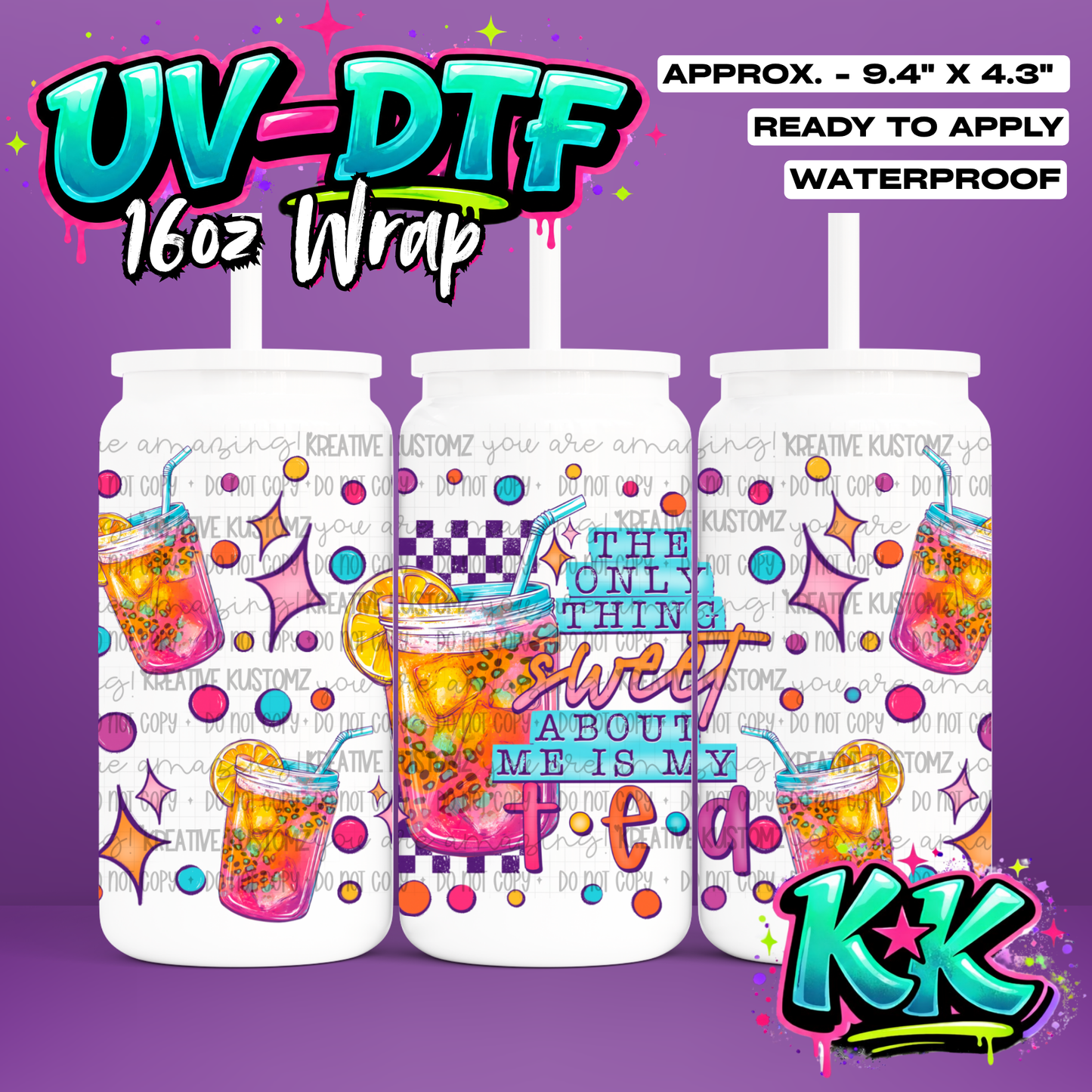 967 | UV DTF Cup Wrap for 16oz Libbey Glass