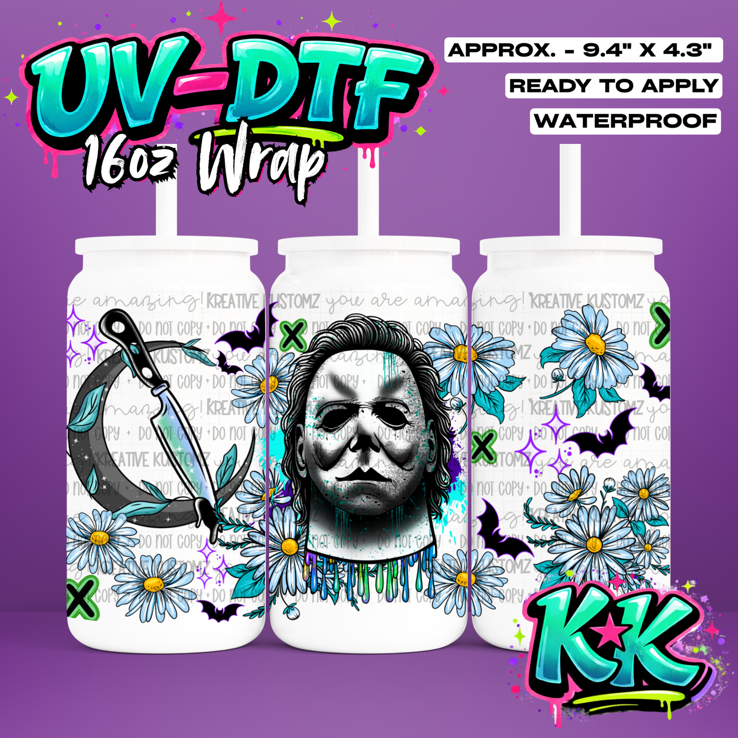 980 | UV DTF Cup Wrap for 16oz Libbey Glass