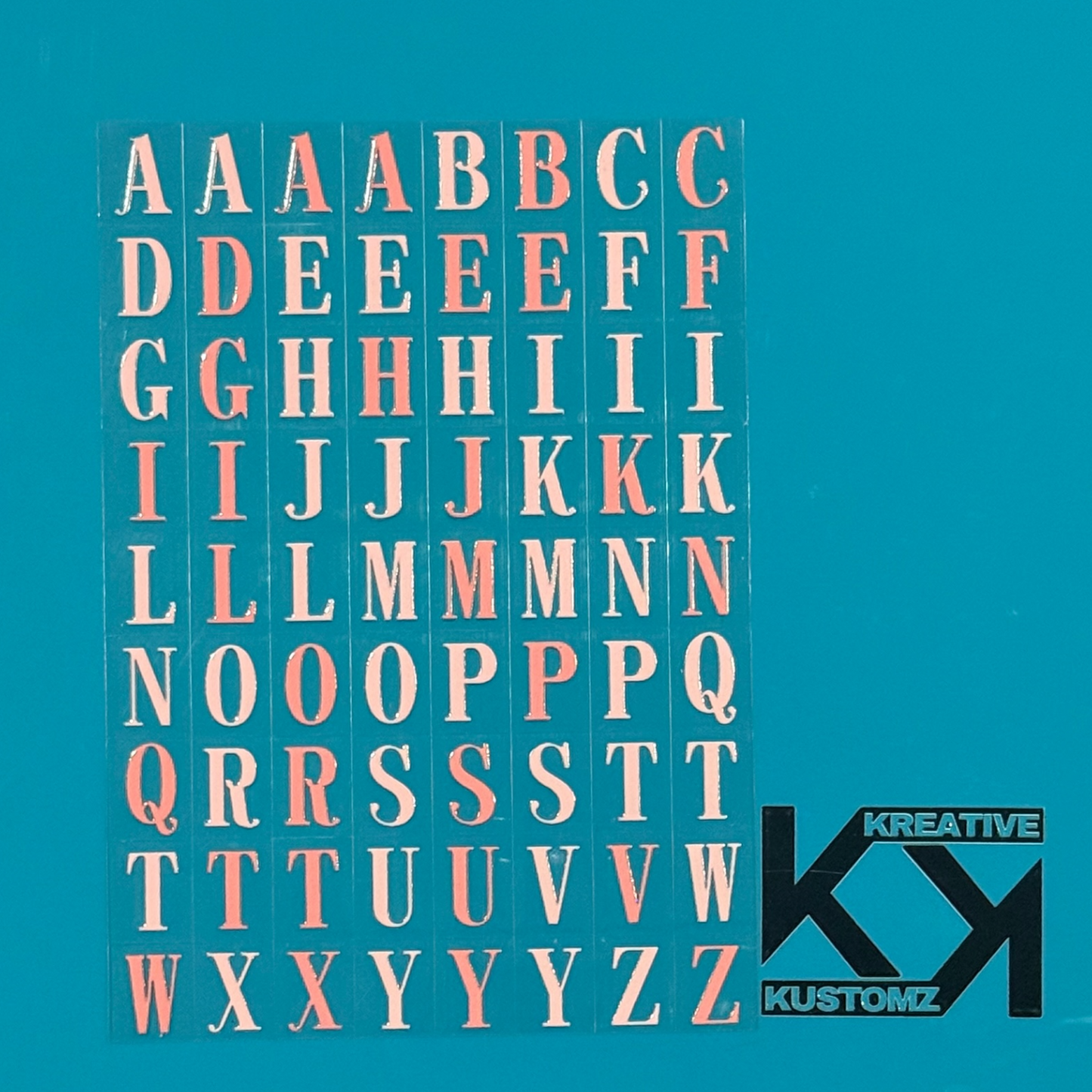 A5 UVDTF Element Sheet - Pink ABC