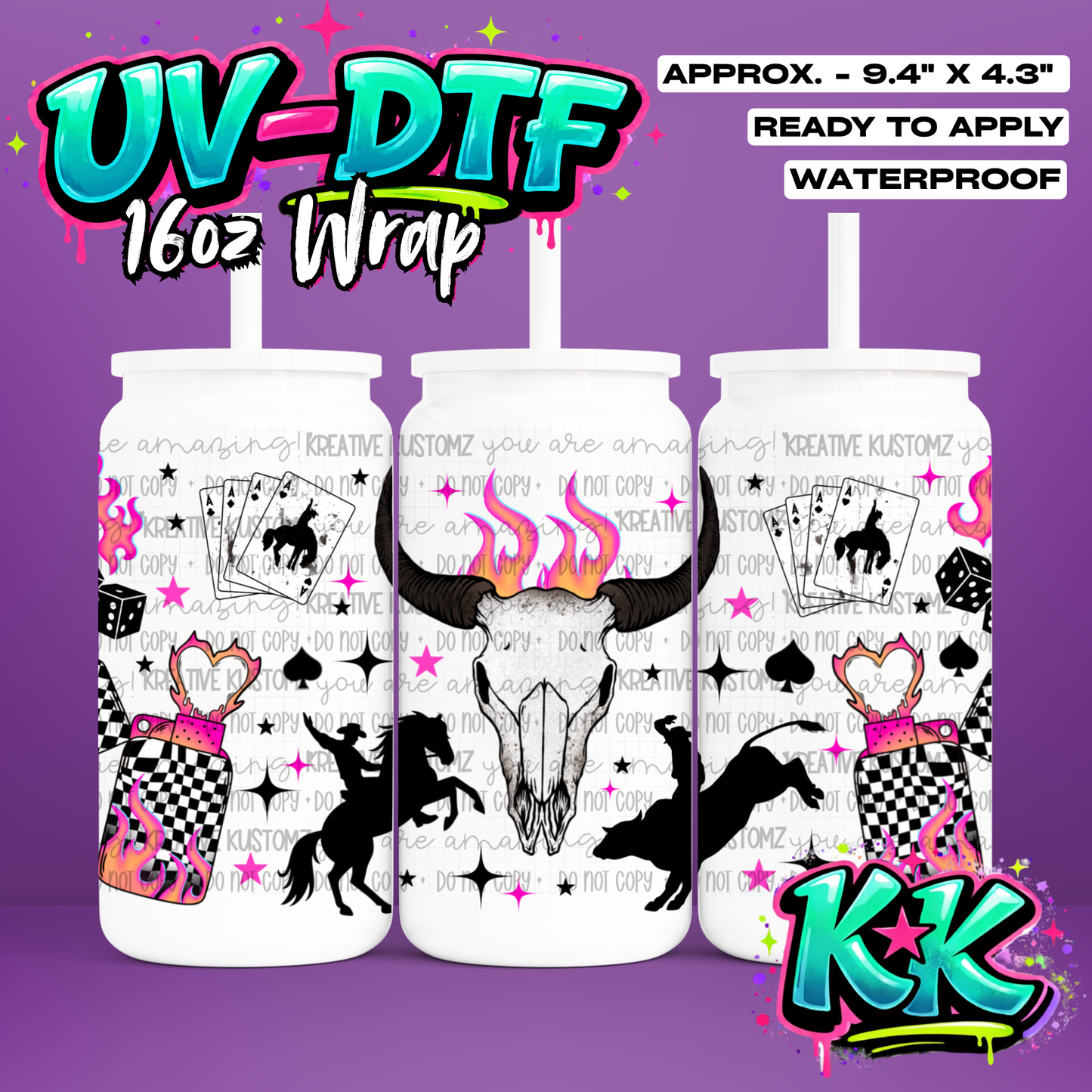 1005 | UV DTF Cup Wrap for 16oz Libbey Glass