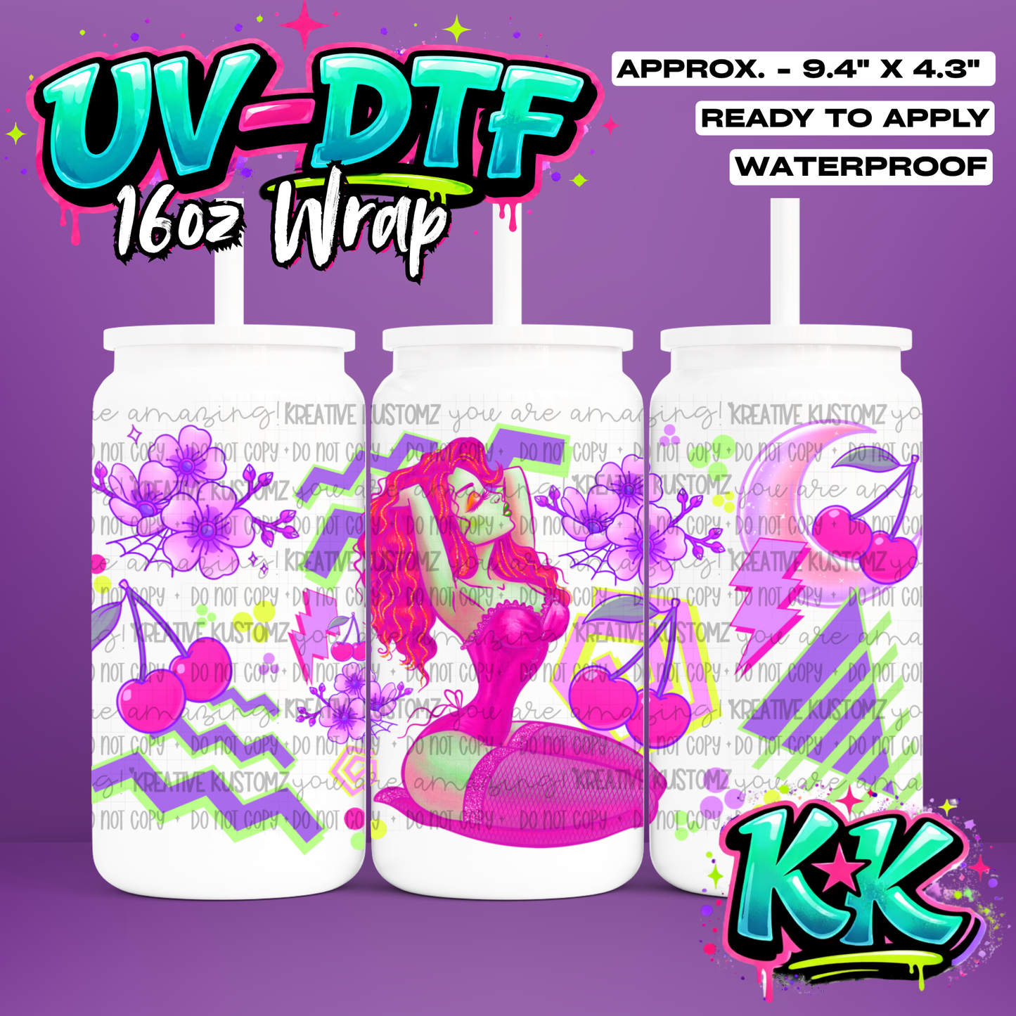 1014 | UV DTF Cup Wrap for 16oz Libbey Glass