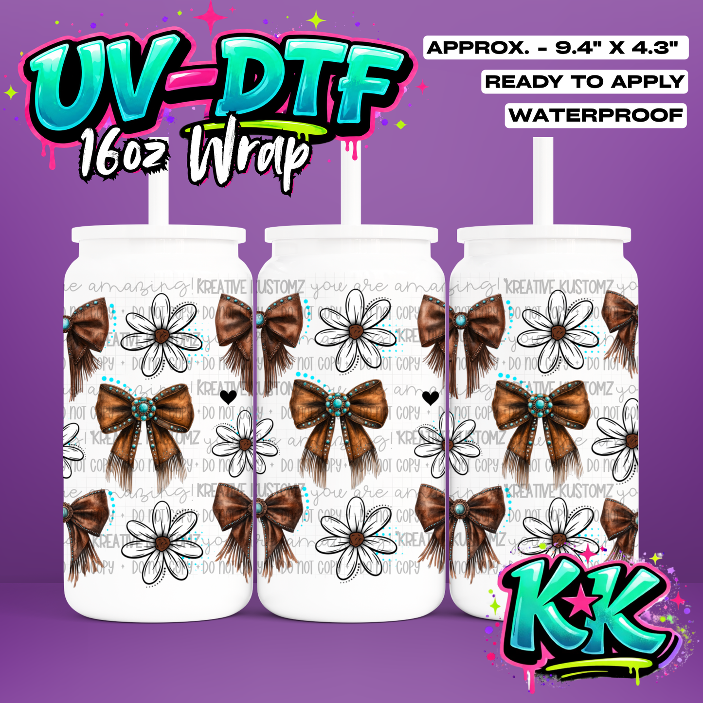 1028 | UV DTF Cup Wrap for 16oz Libbey Glass