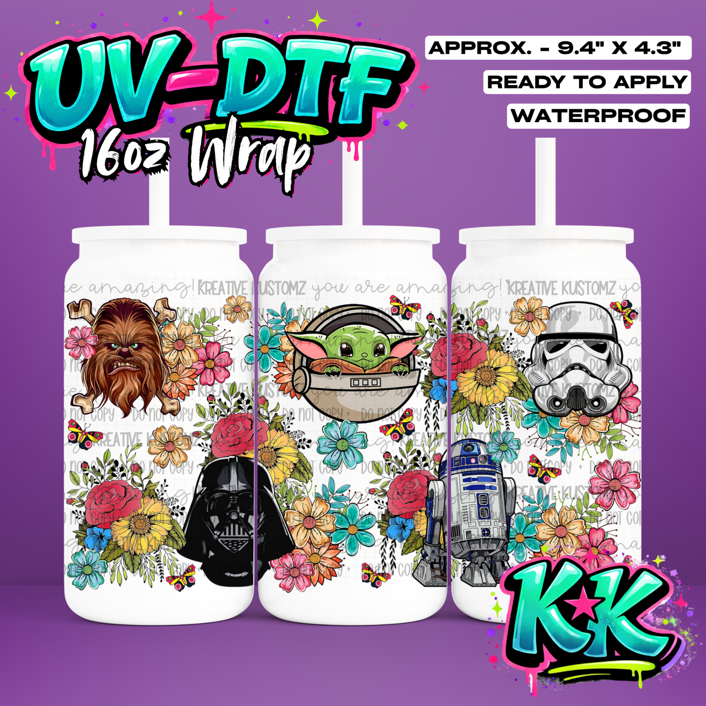 1062 | UV DTF Cup Wrap for 16oz Libbey Glass