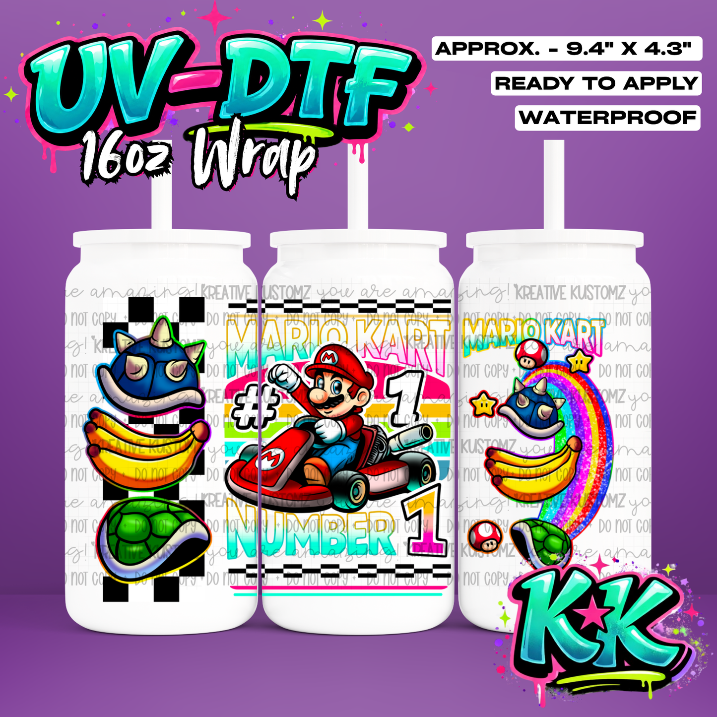 1067 | UV DTF Cup Wrap for 16oz Libbey Glass
