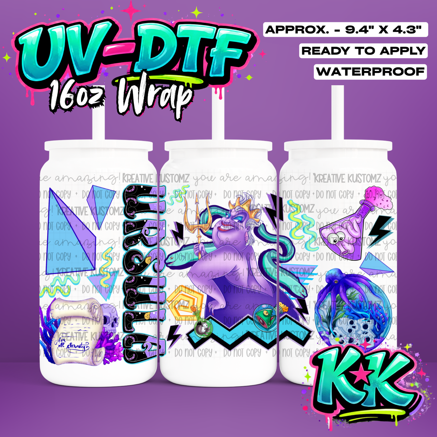 1072 | UV DTF Cup Wrap for 16oz Libbey Glass