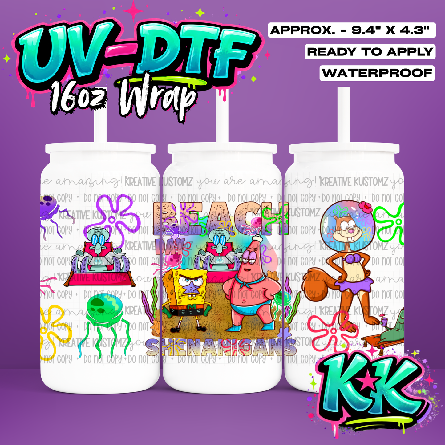 1079 | UV DTF Cup Wrap for 16oz Libbey Glass