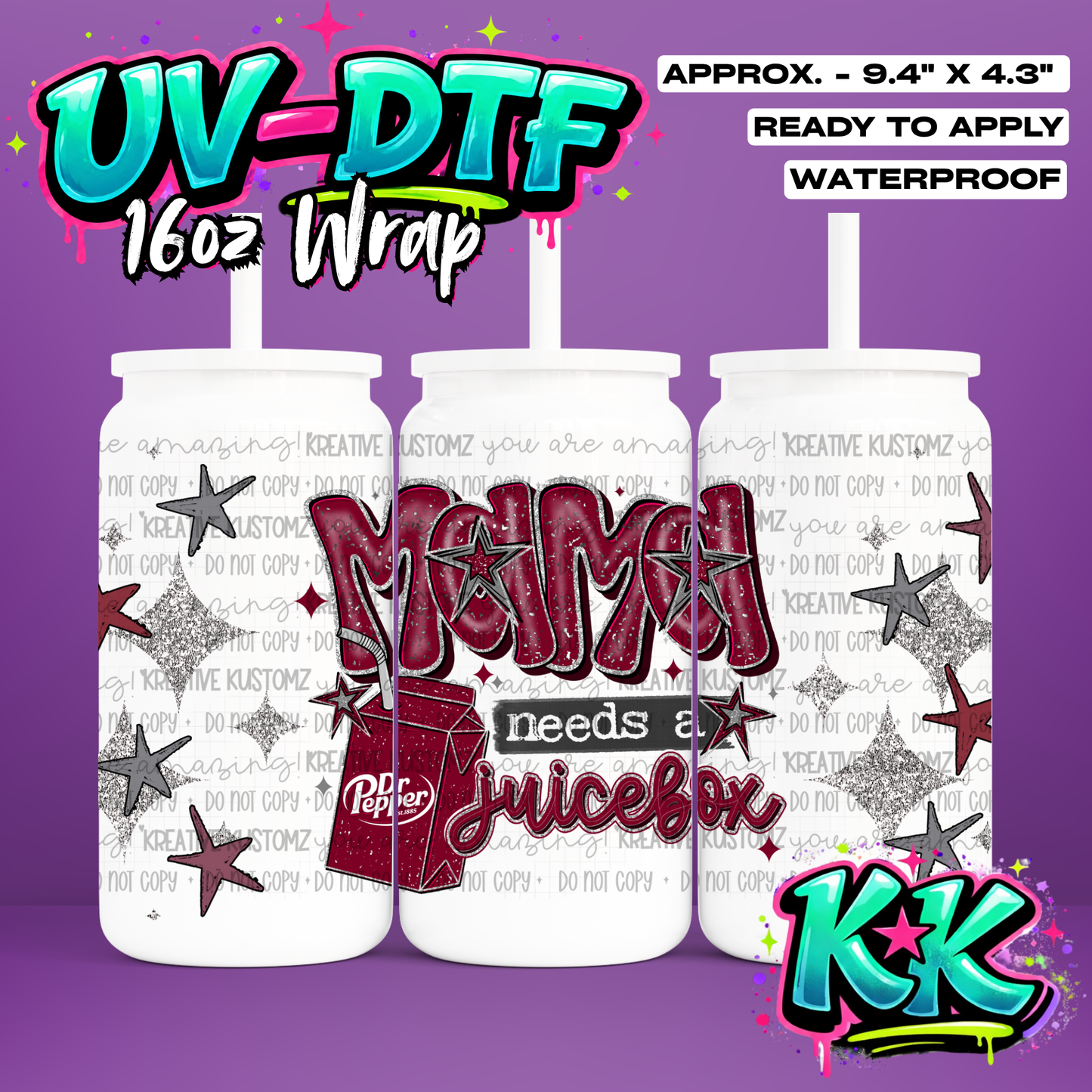 1085 | UV DTF Cup Wrap for 16oz Libbey Glass