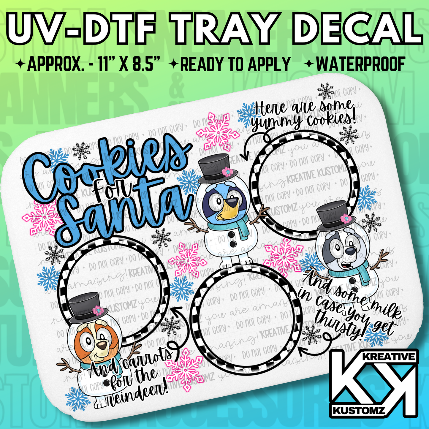 UV-DTF Cookie Tray Decal - Rectangle 4