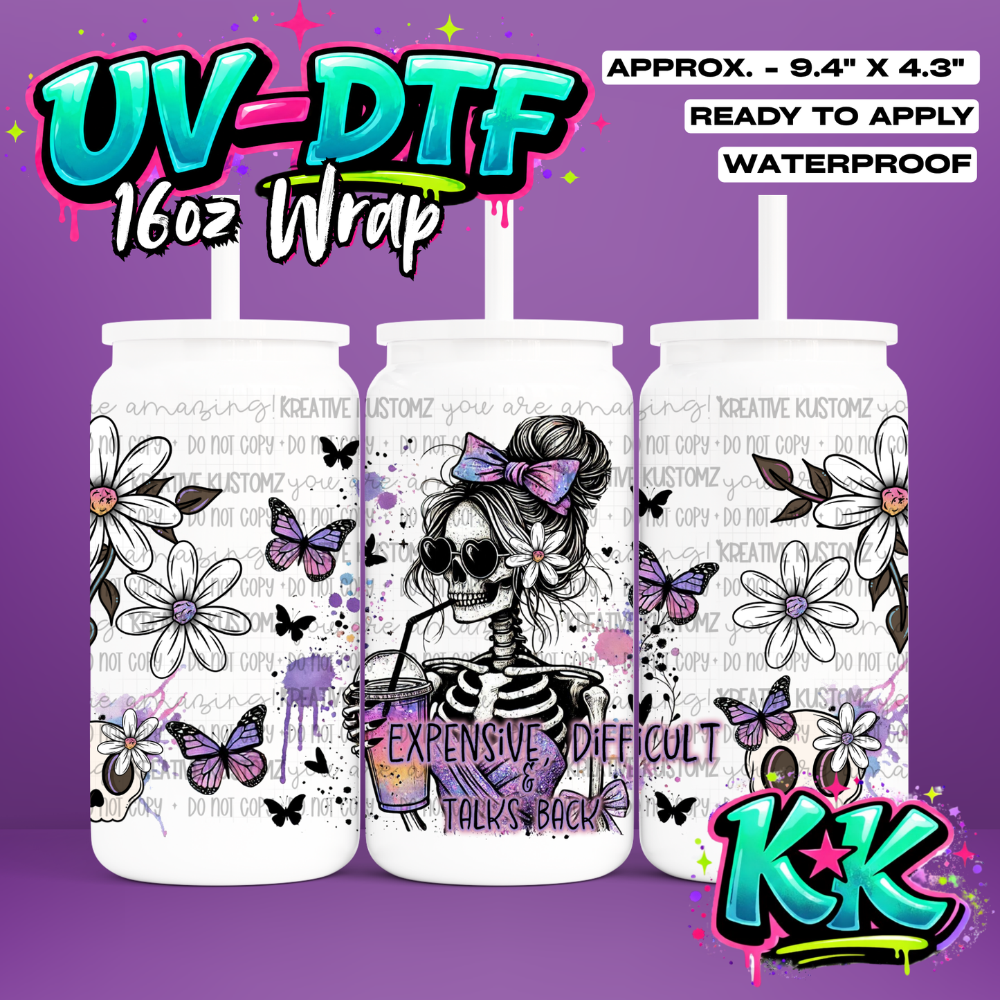 1100 | UV DTF Cup Wrap for 16oz Libbey Glass