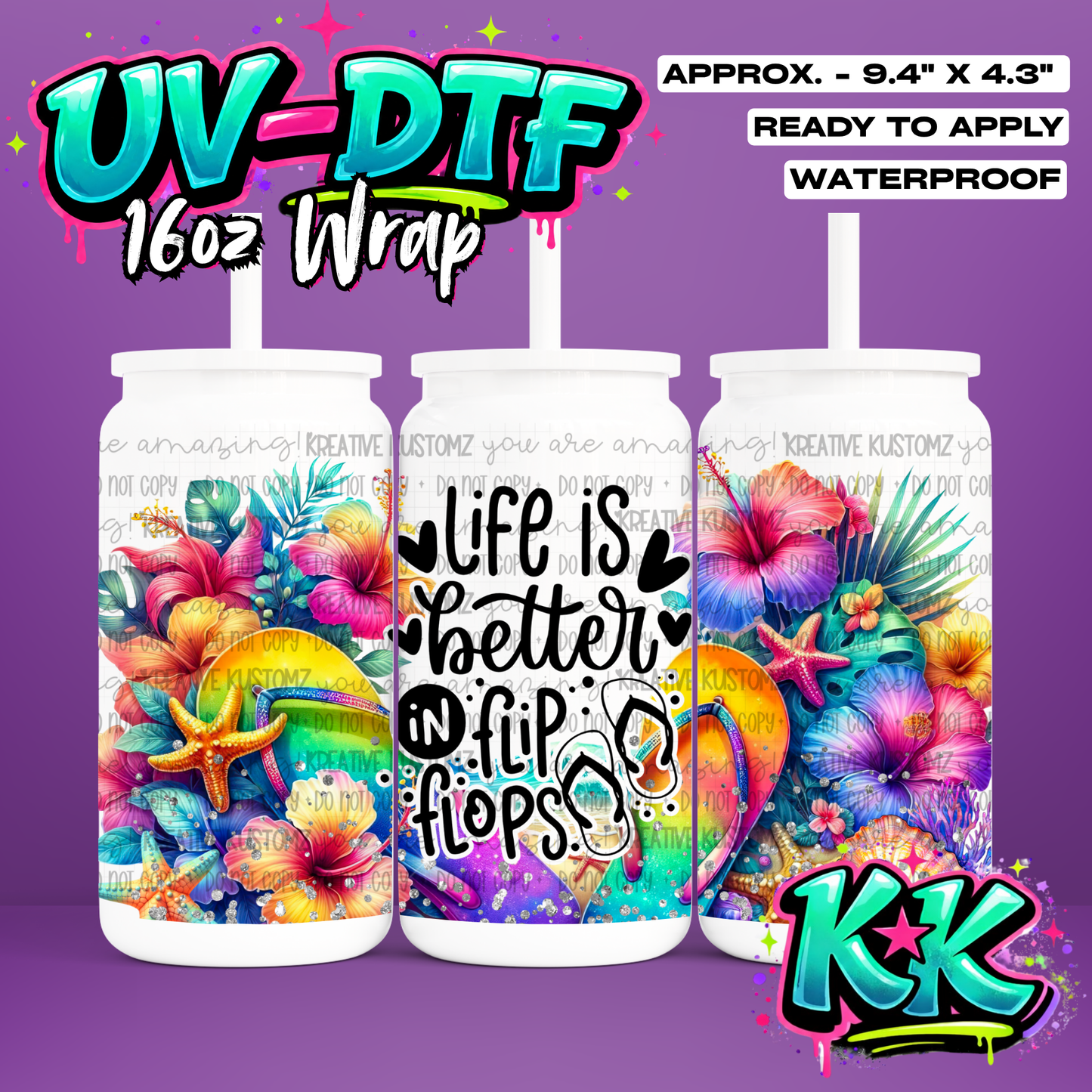 RTS | UV DTF Cup Wrap for 16oz Libbey Glass