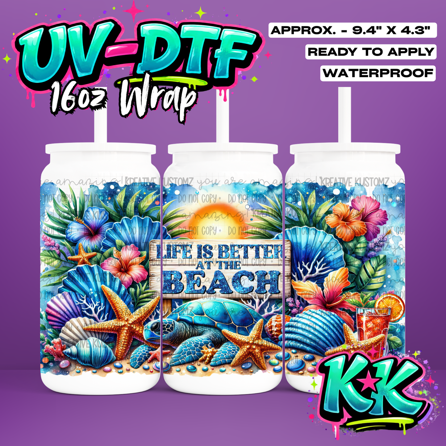 RTS | UV DTF Cup Wrap for 16oz Libbey Glass
