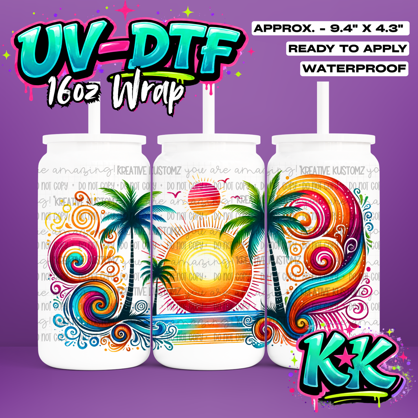 1106 | UV DTF Cup Wrap for 16oz Libbey Glass