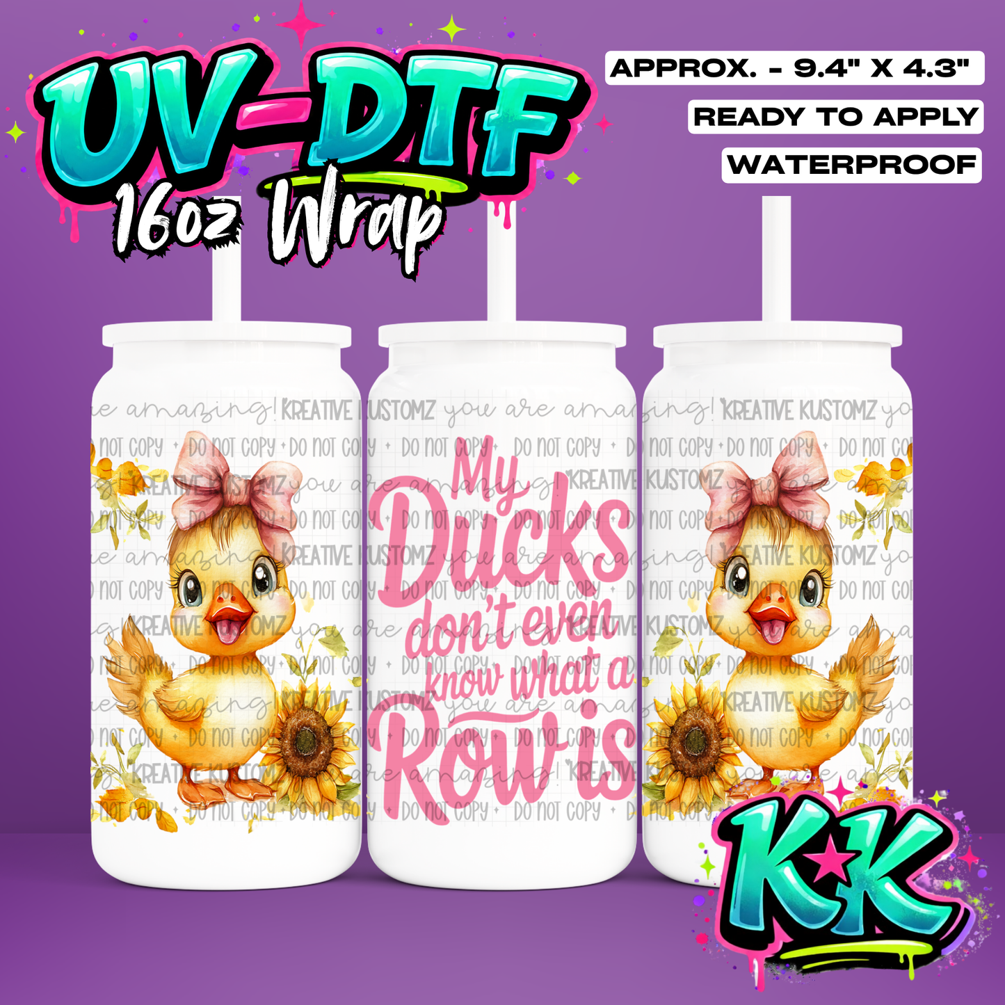 1118 | UV DTF Cup Wrap for 16oz Libbey Glass