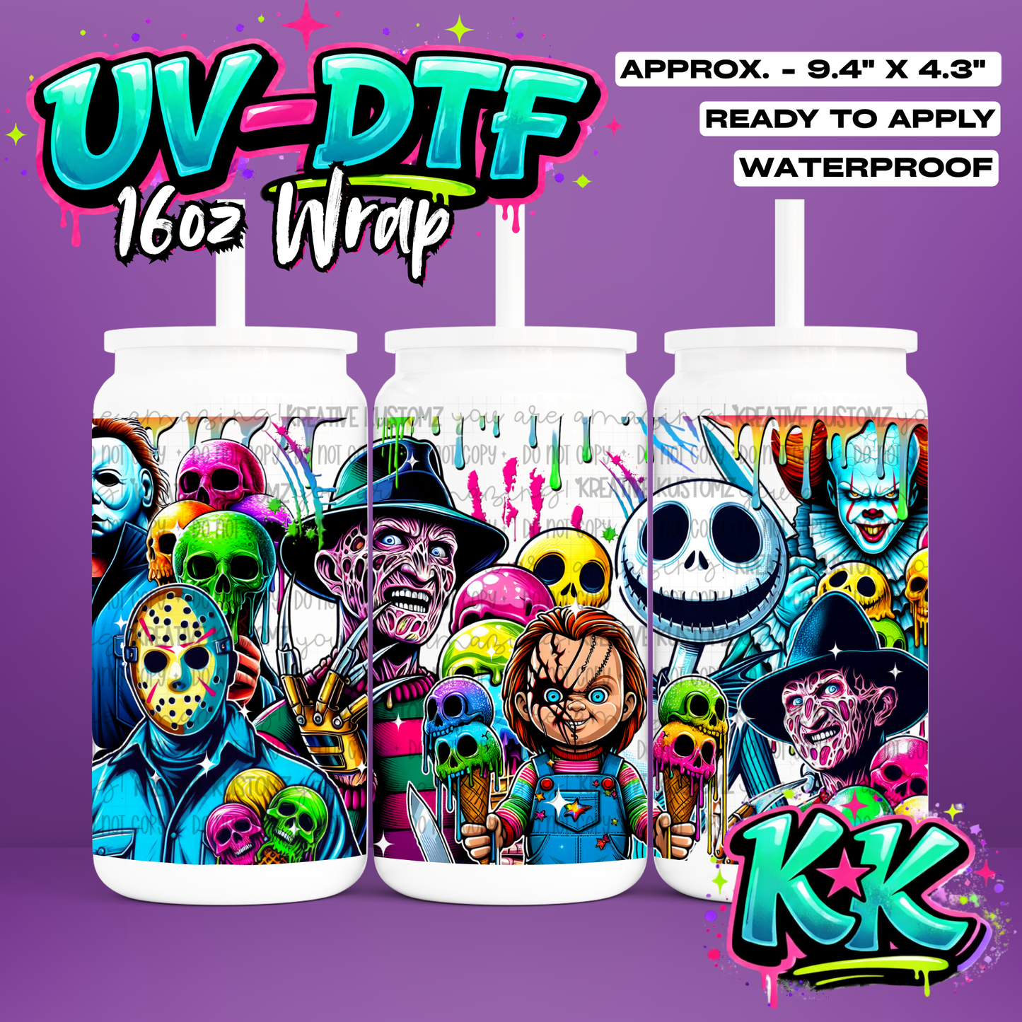1119 | UV DTF Cup Wrap for 16oz Libbey Glass