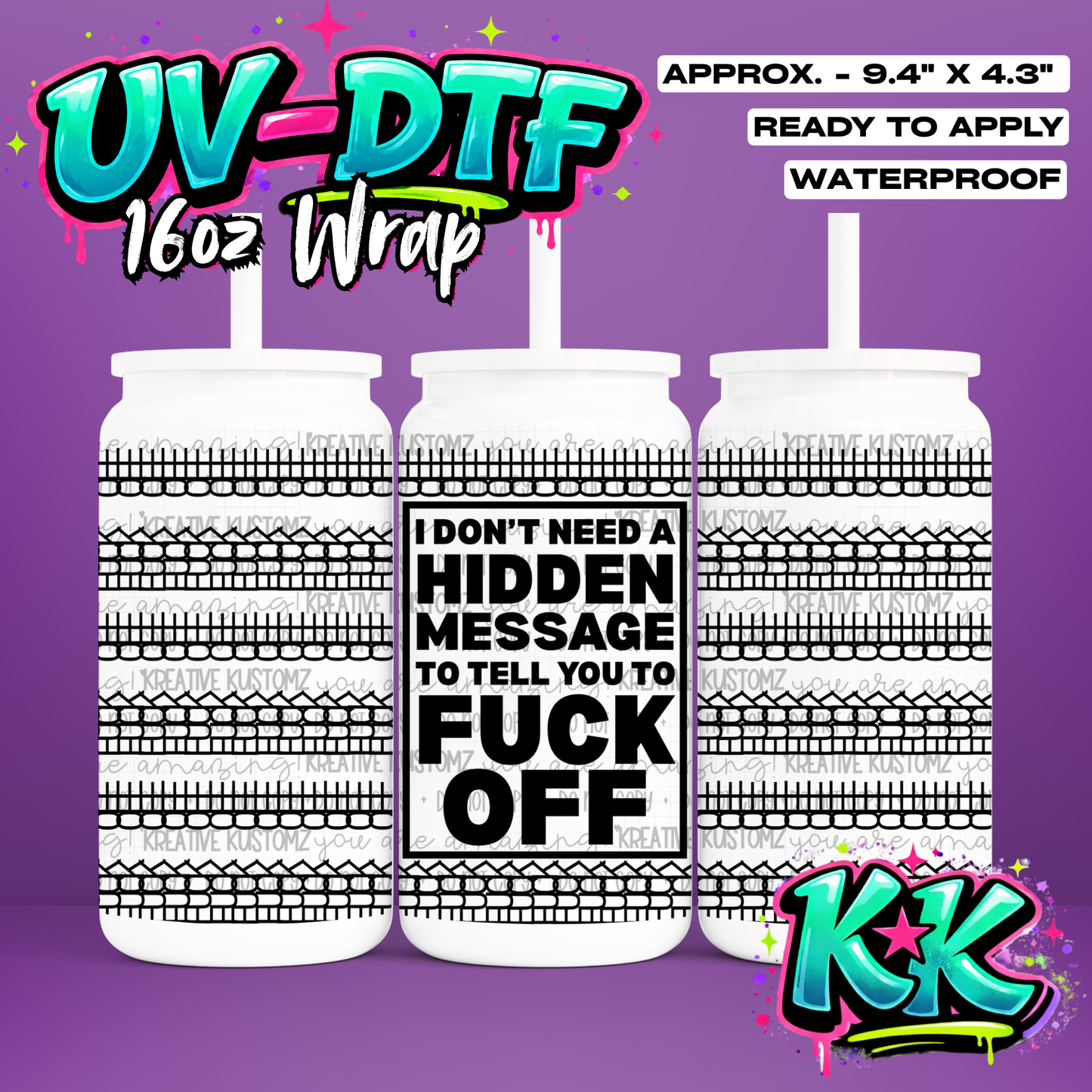1122 | UV DTF Cup Wrap for 16oz Libbey Glass