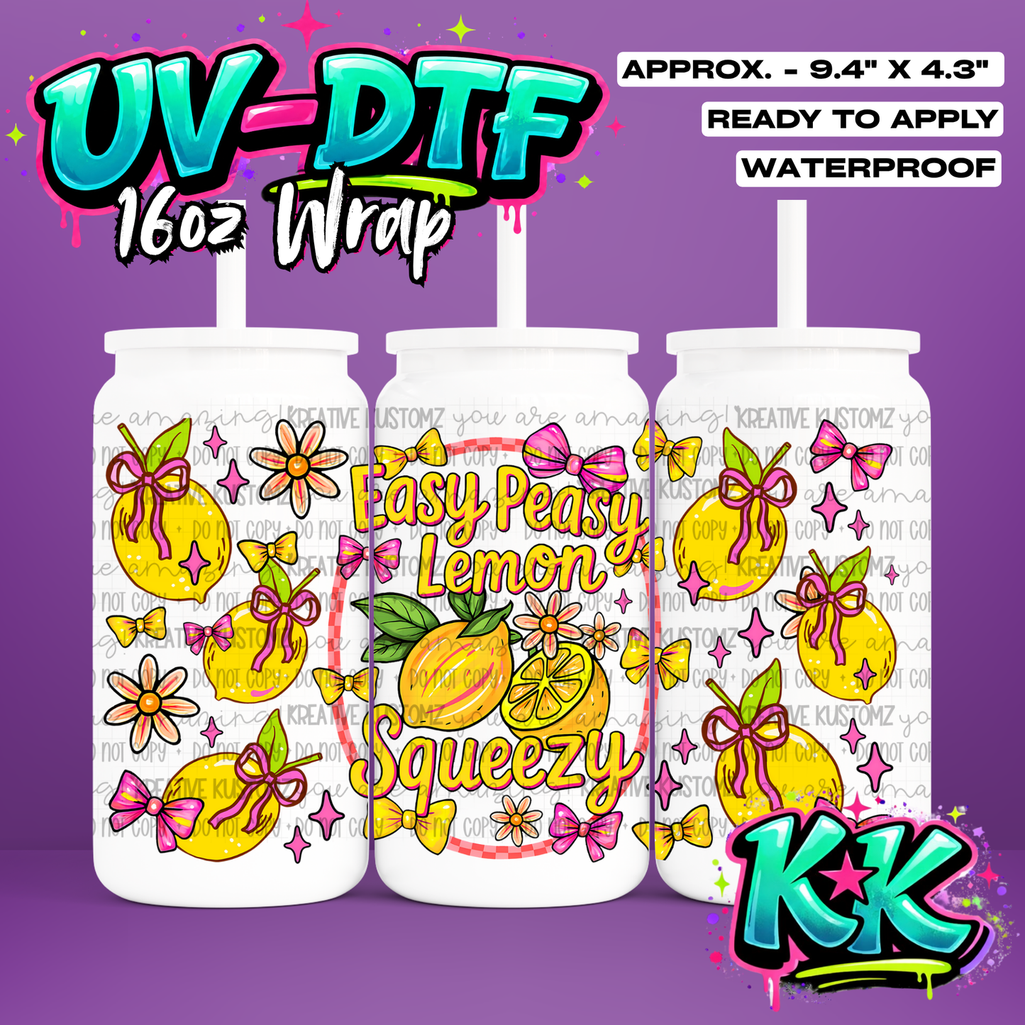 1123 | UV DTF Cup Wrap for 16oz Libbey Glass