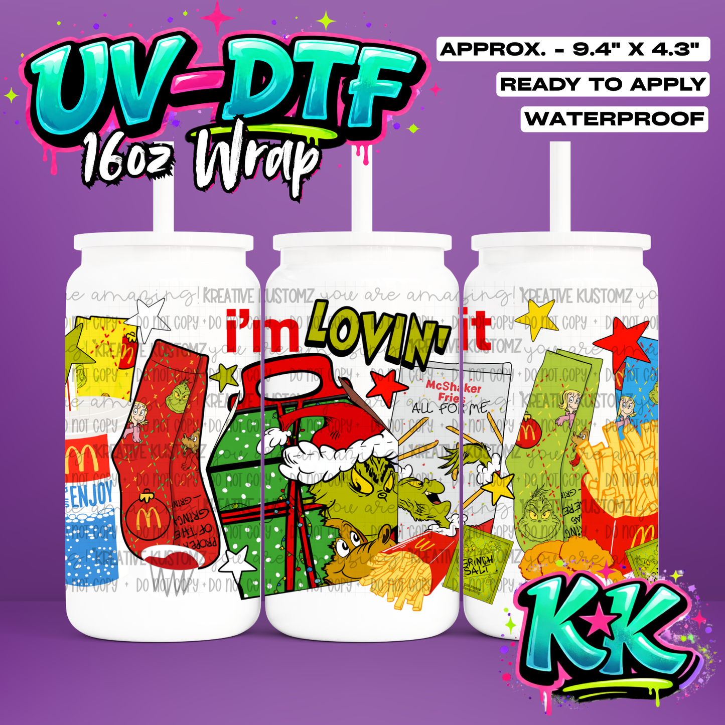 1132 | UV DTF Cup Wrap for 16oz Libbey Glass