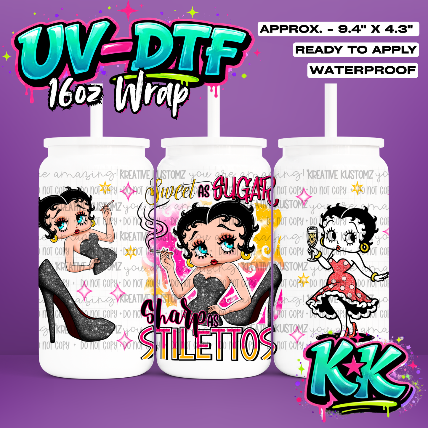 1134 | UV DTF Cup Wrap for 16oz Libbey Glass