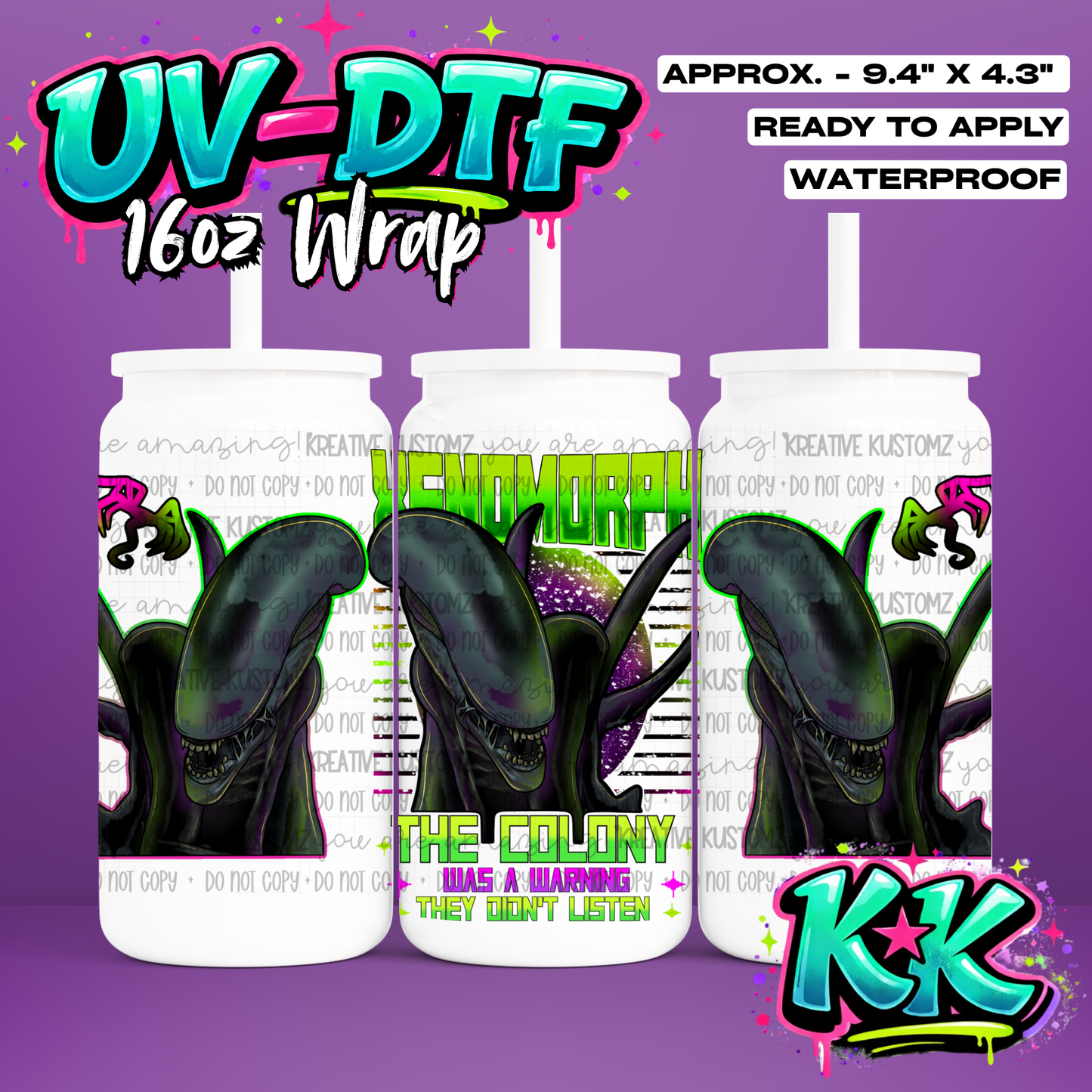 1135 | UV DTF Cup Wrap for 16oz Libbey Glass