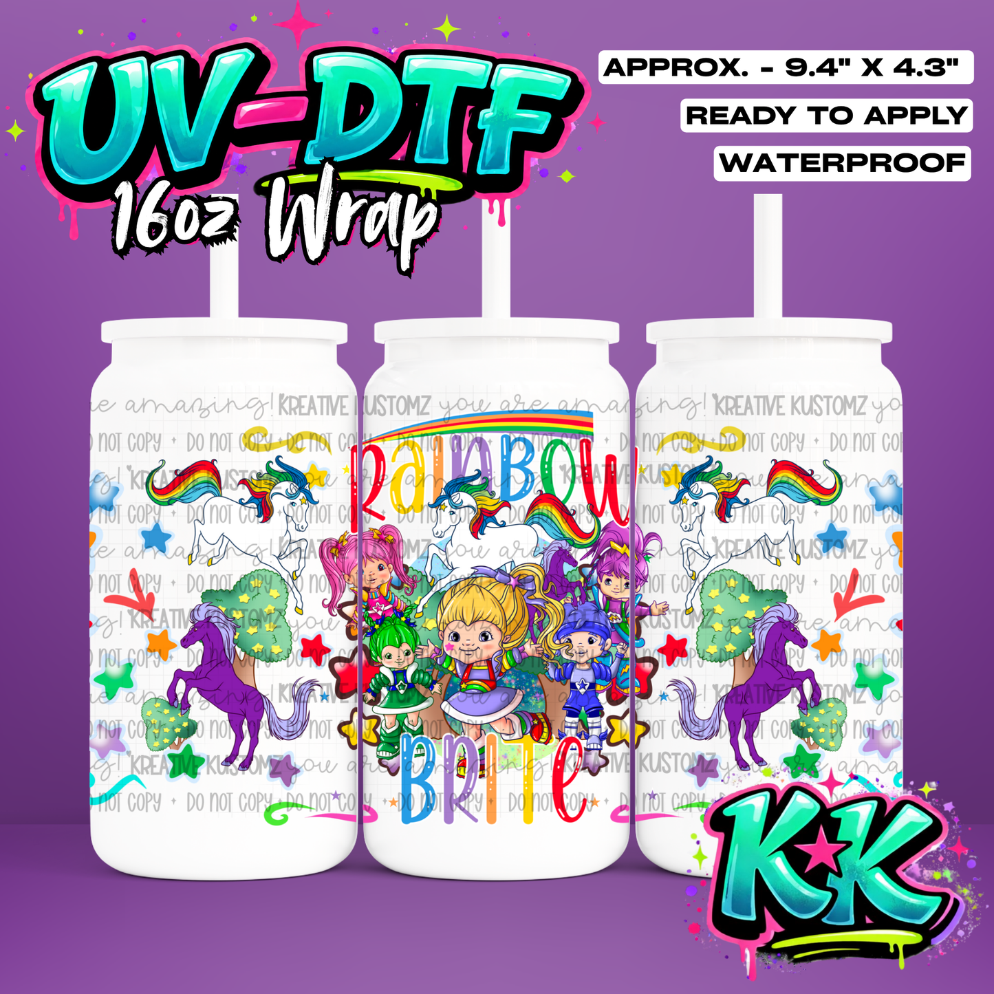 1140 | UV DTF Cup Wrap for 16oz Libbey Glass