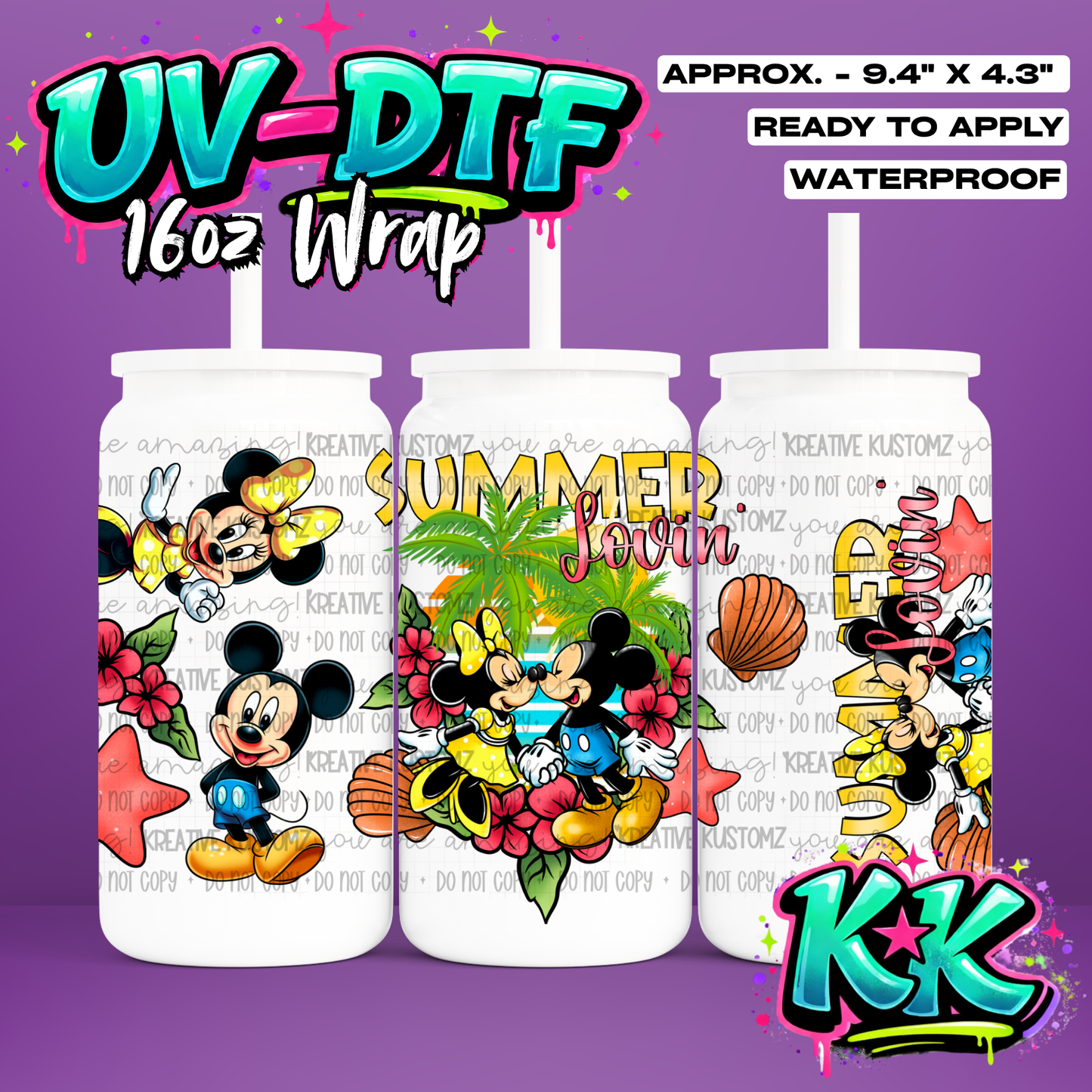 1141 | UV DTF Cup Wrap for 16oz Libbey Glass