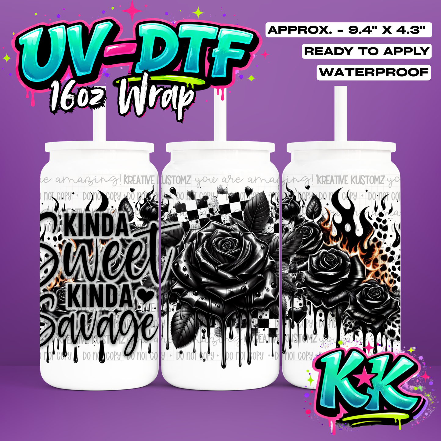 1149 | UV DTF Cup Wrap for 16oz Libbey Glass