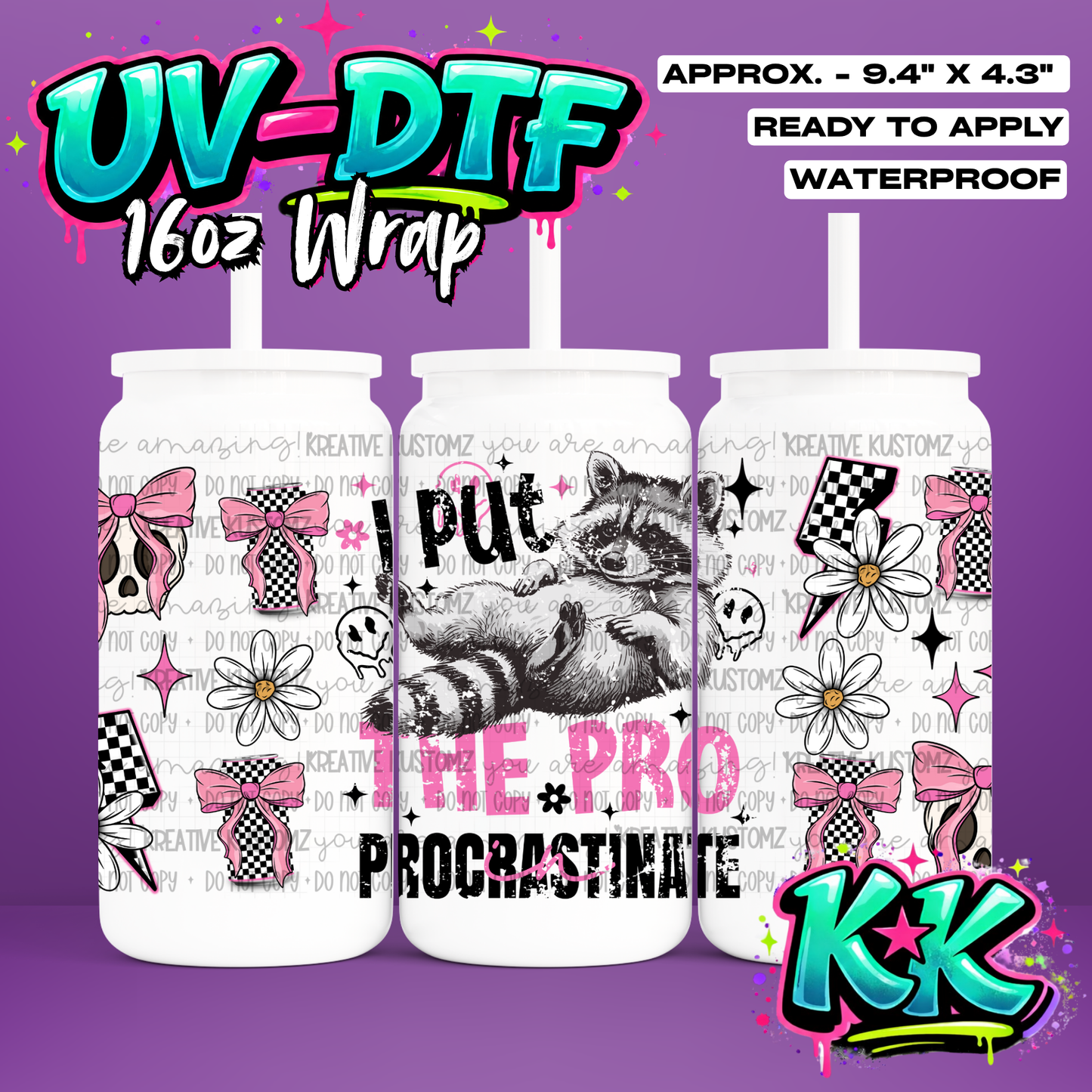 1154 | UV DTF Cup Wrap for 16oz Libbey Glass