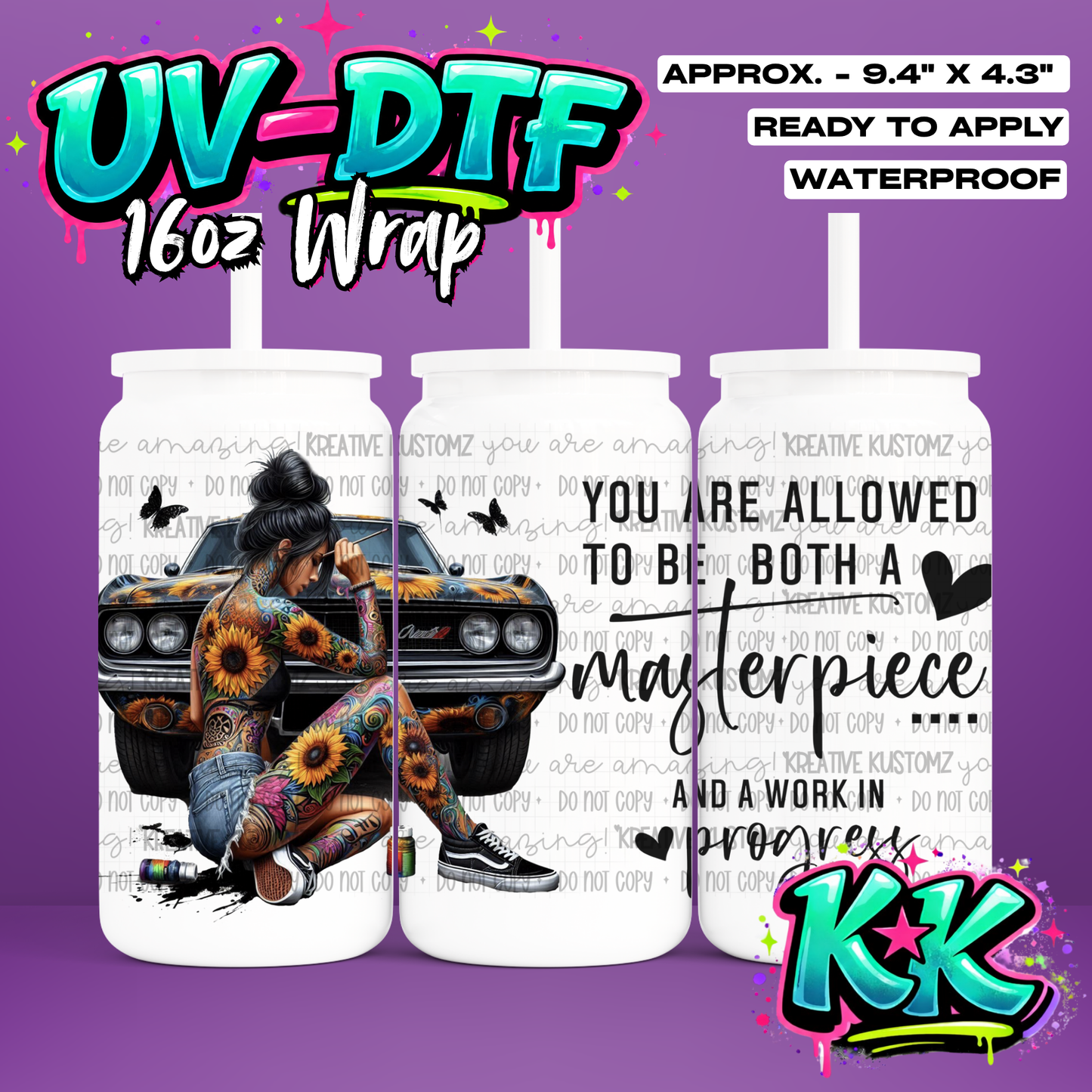 1157 | UV DTF Cup Wrap for 16oz Libbey Glass