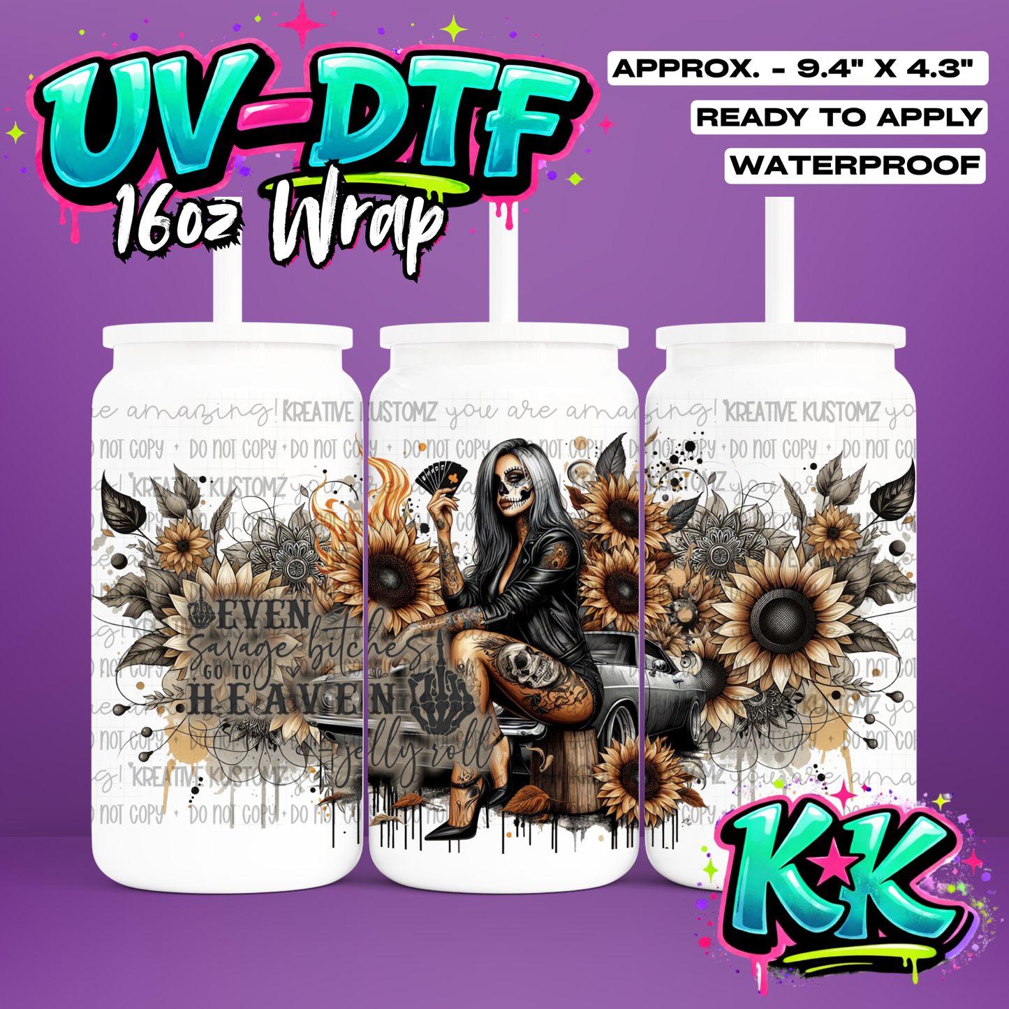 1159 | UV DTF Cup Wrap for 16oz Libbey Glass