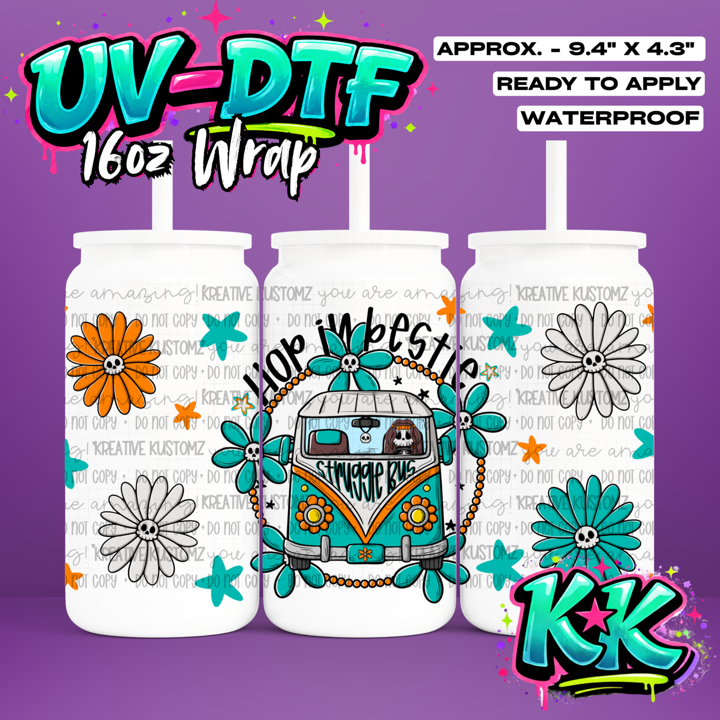 1167 | UV DTF Cup Wrap for 16oz Libbey Glass