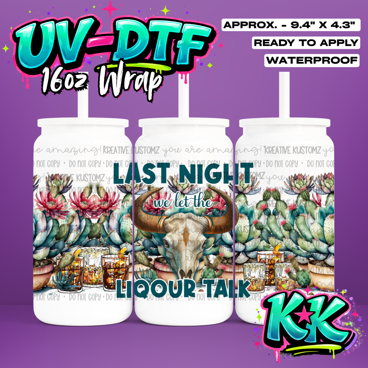 1184 | UV DTF Cup Wrap for 16oz Libbey Glass