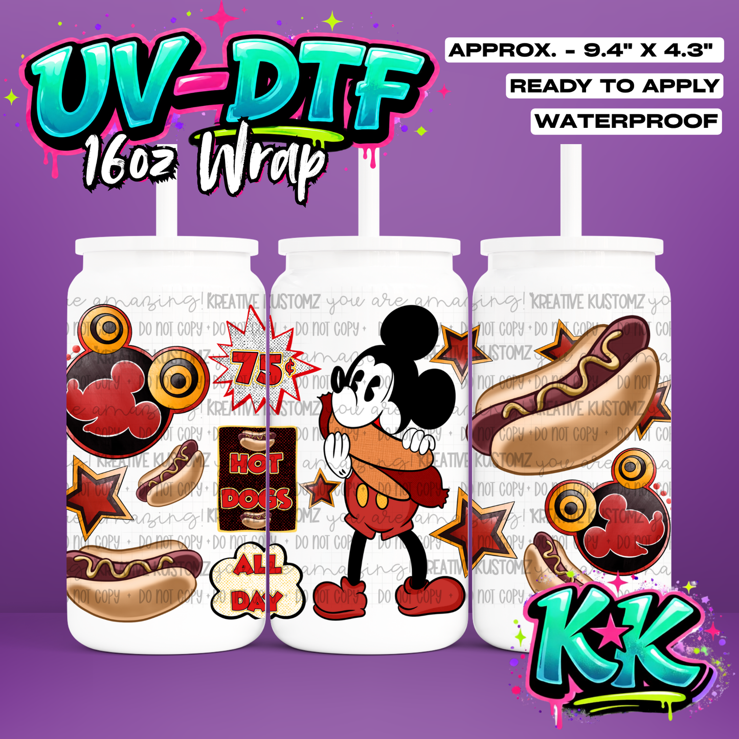1204 | UV DTF Cup Wrap for 16oz Libbey Glass