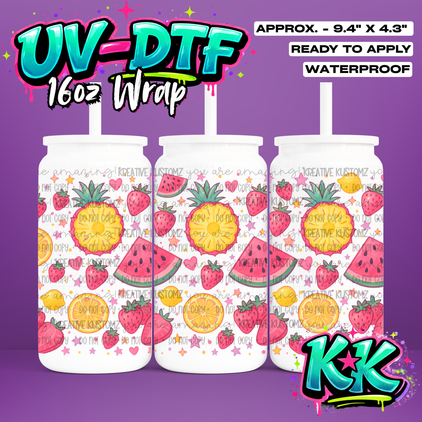 1214 | UV DTF Cup Wrap for 16oz Libbey Glass