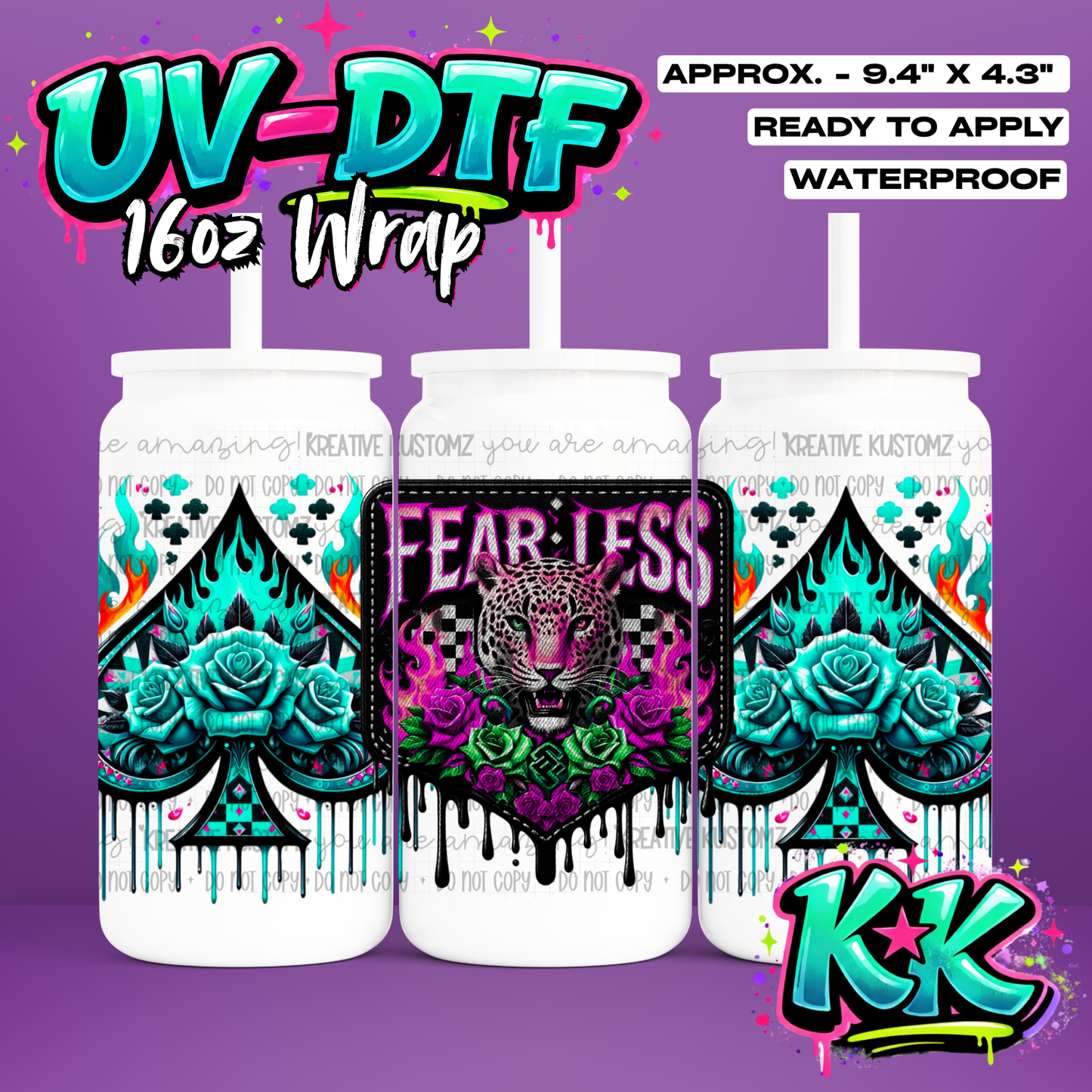 1240 | UV DTF Cup Wrap for 16oz Libbey Glass
