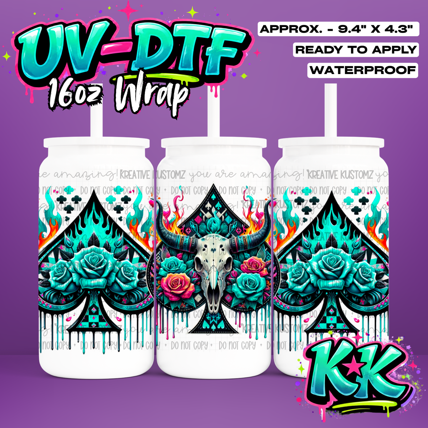 1241 | UV DTF Cup Wrap for 16oz Libbey Glass