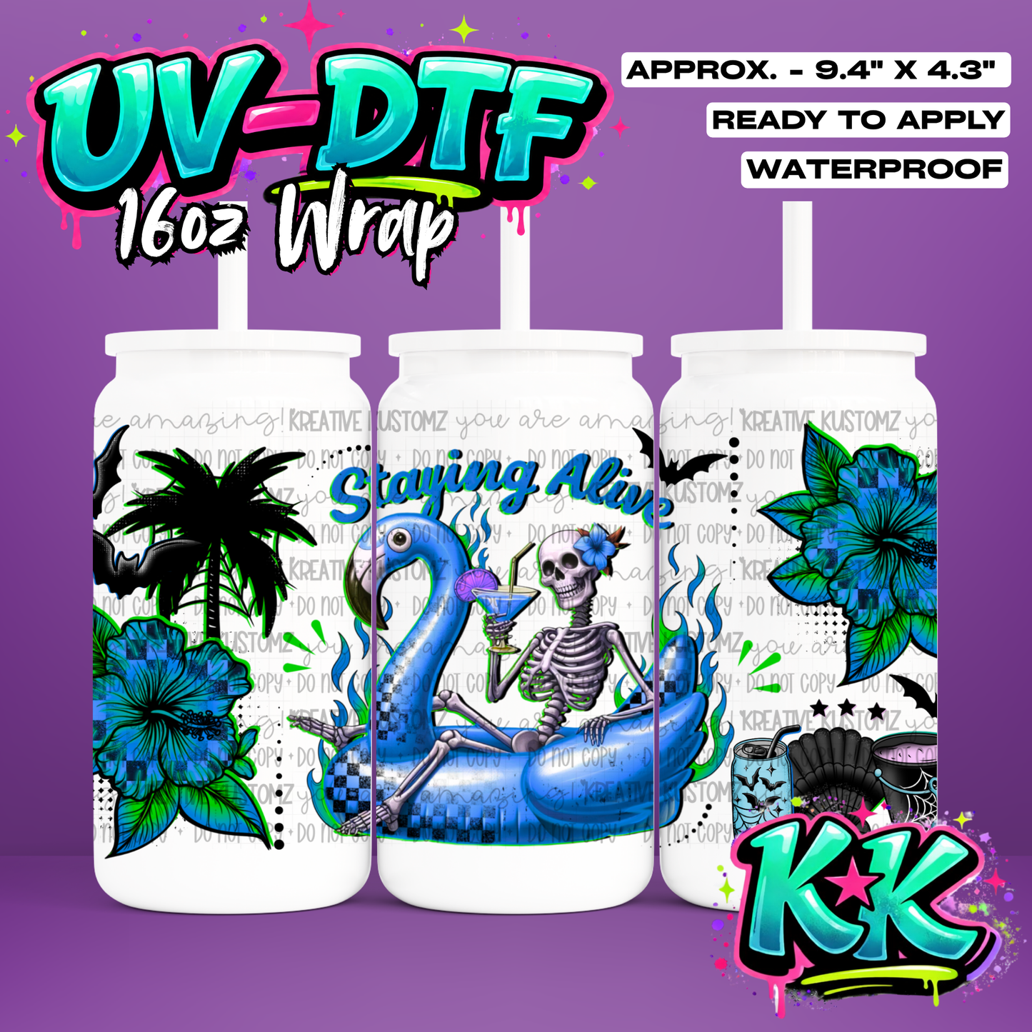 1252 | UV DTF Cup Wrap for 16oz Libbey Glass